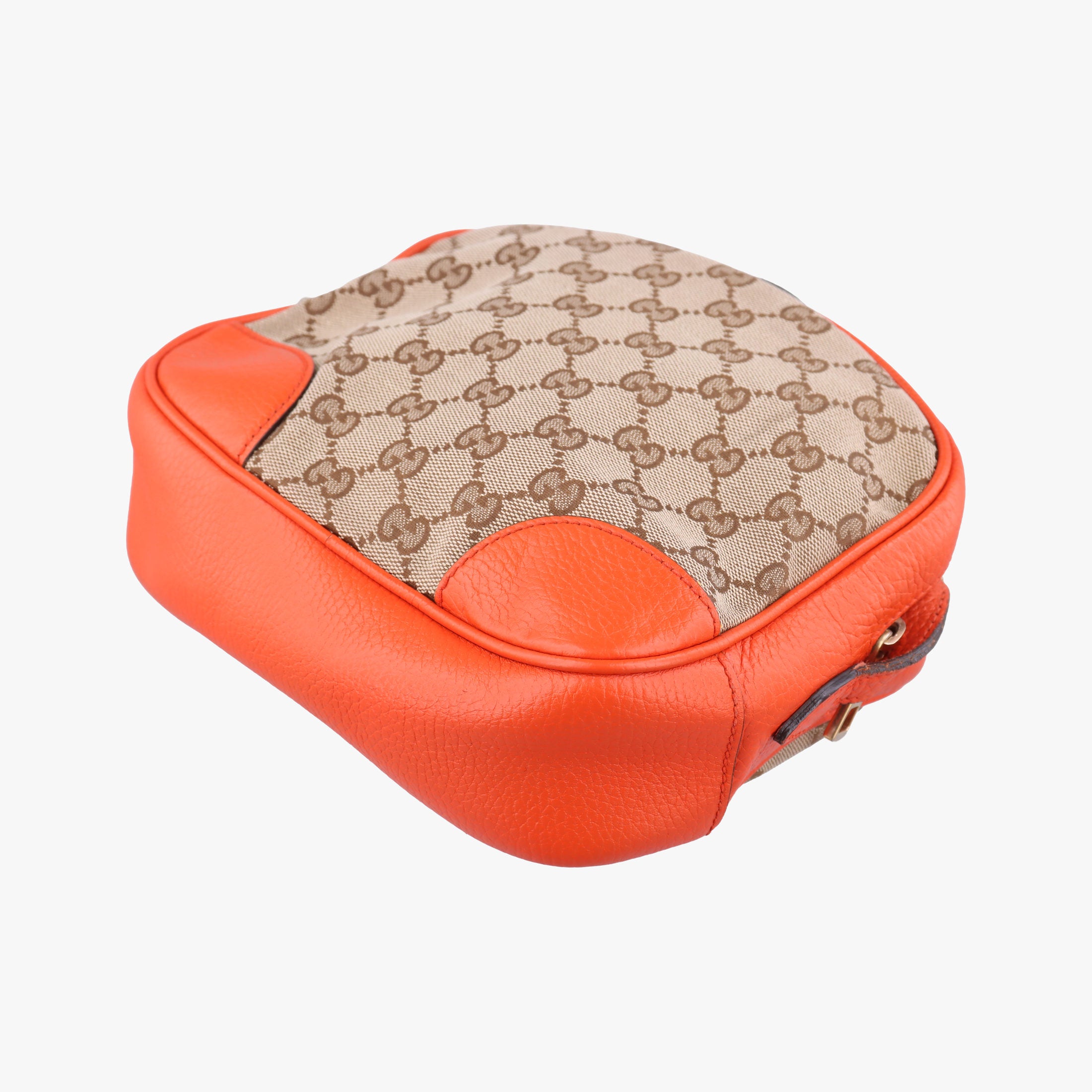 Pre-owned Gucci Bree Microguccissima beige×orange canvas×leather 449413 shoulderbag | stylenewstar