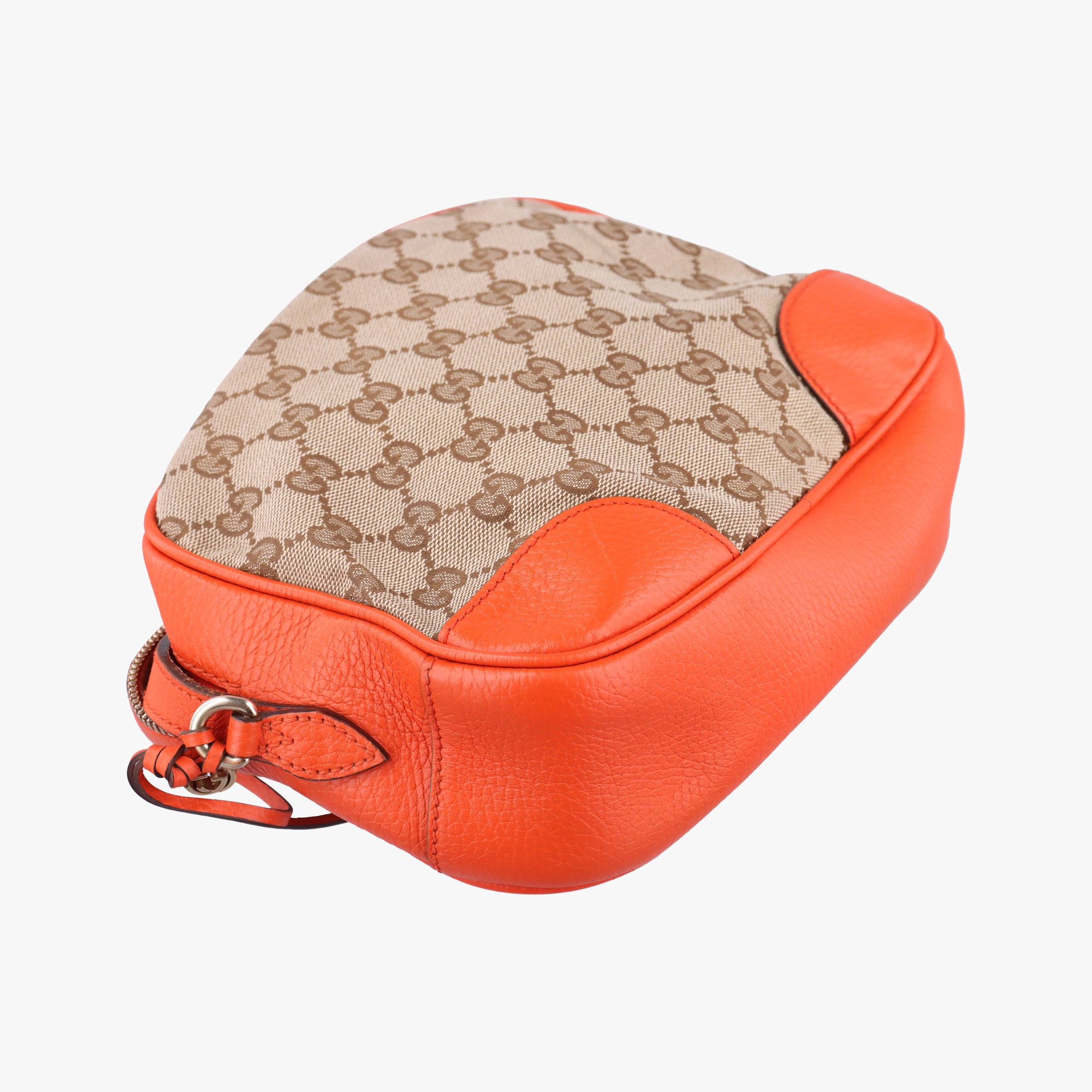 Pre-owned Gucci Bree Microguccissima beige×orange canvas×leather 449413 shoulderbag | stylenewstar