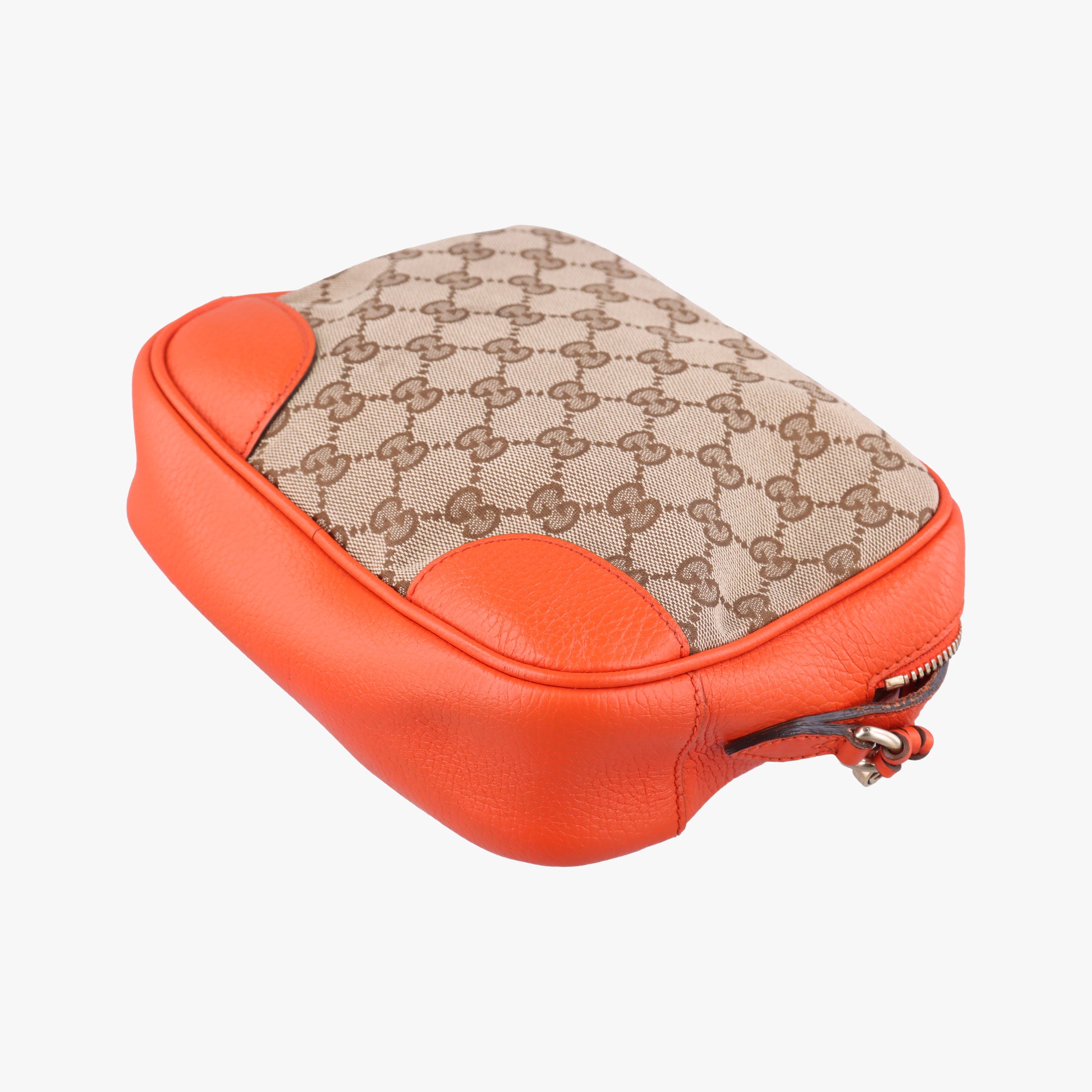 Pre-owned Gucci Bree Microguccissima beige×orange canvas×leather 449413 shoulderbag | stylenewstar