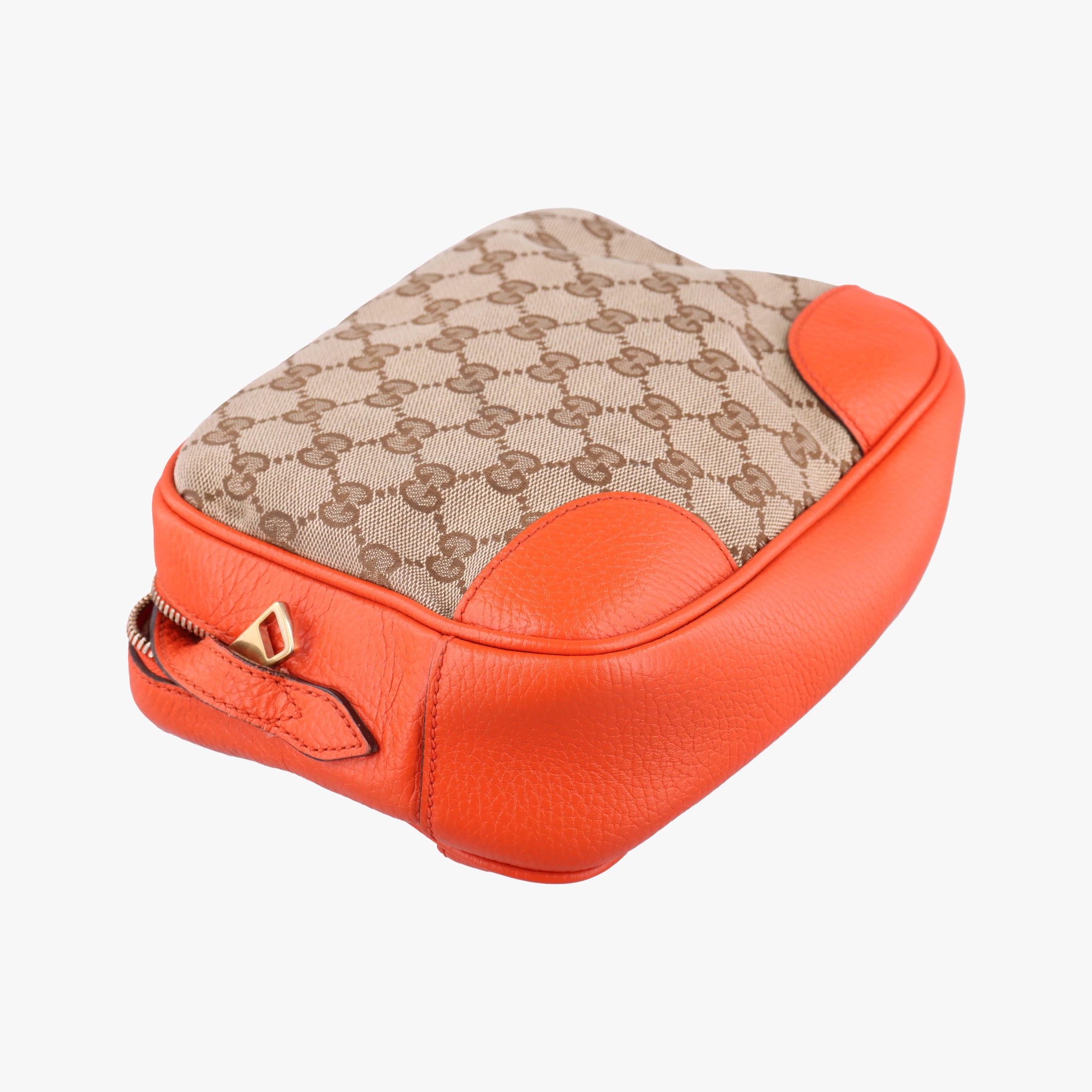 Pre-owned Gucci Bree Microguccissima beige×orange canvas×leather 449413 shoulderbag | stylenewstar