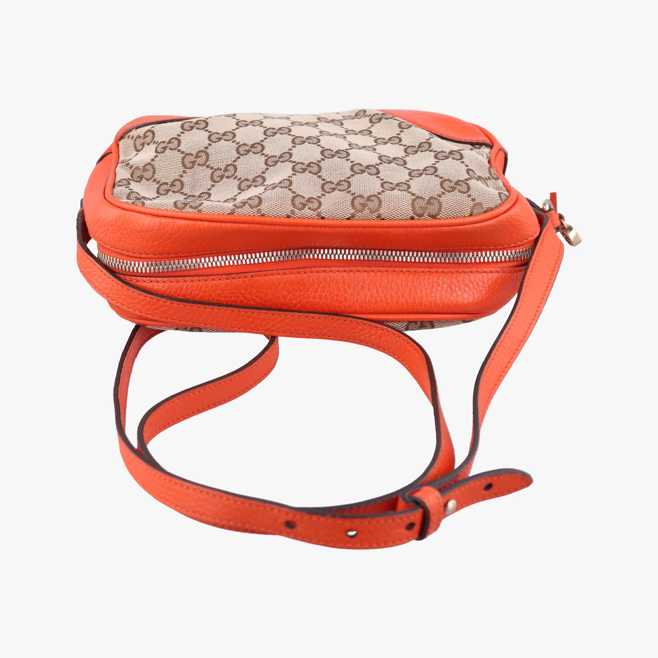 Pre-owned Gucci Bree Microguccissima beige×orange canvas×leather 449413 shoulderbag | stylenewstar
