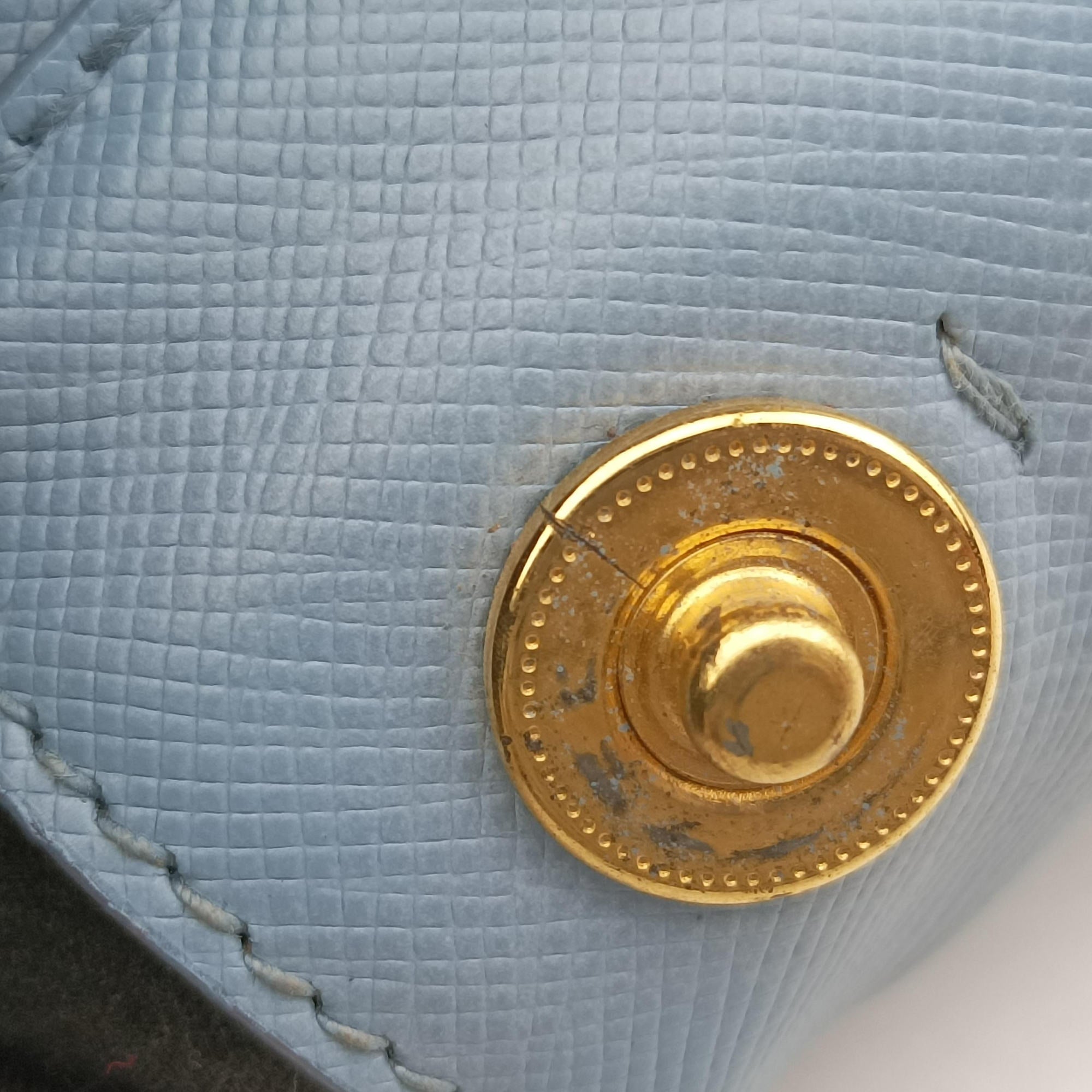Vintage Prada Galleria Blue SAFFIANO Leather BN1801 shoulderbag | stylenewstar