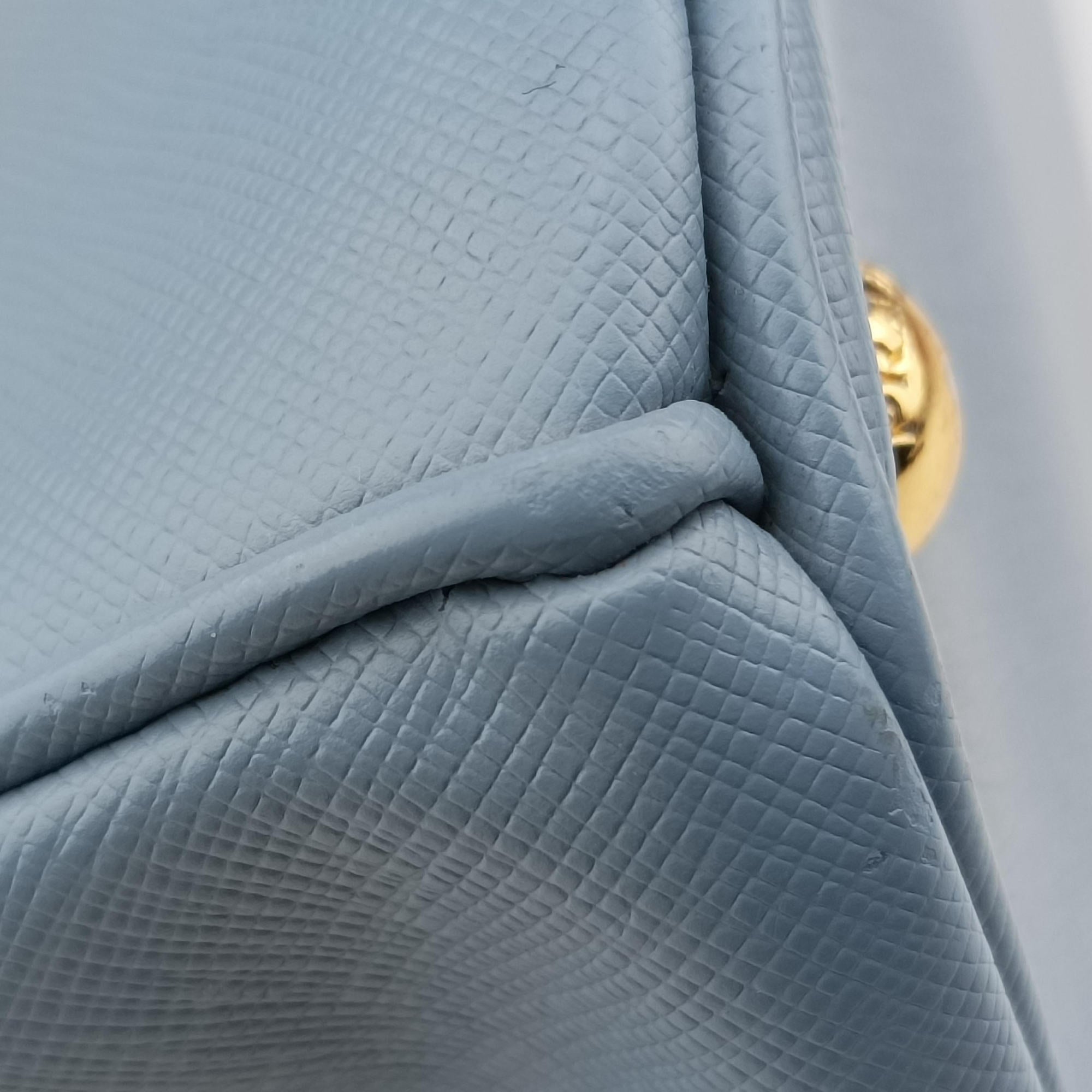 Vintage Prada Galleria Blue SAFFIANO Leather BN1801 shoulderbag | stylenewstar