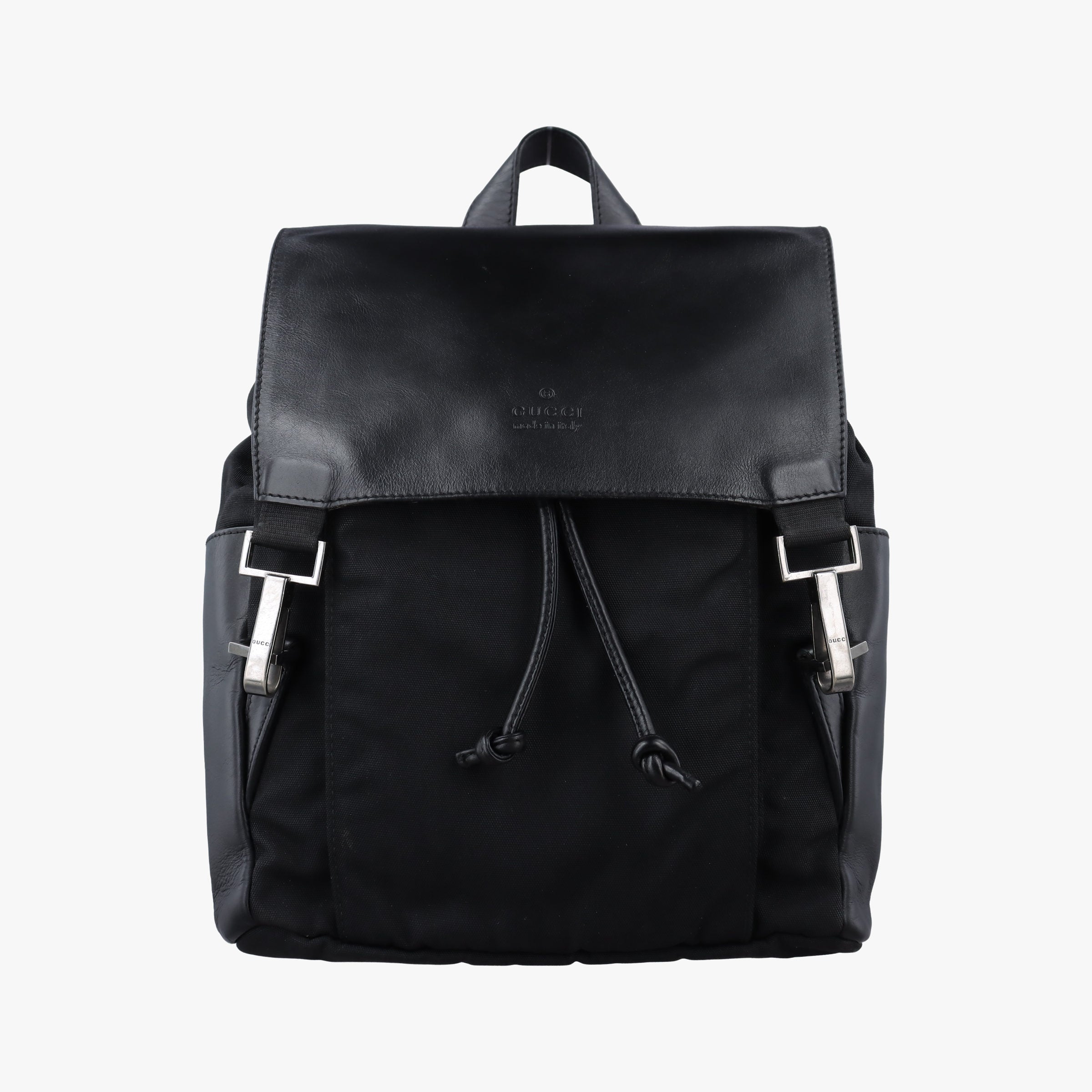 Vintage Gucci Logo motif Black nylon×leather 003.02 backpack/rucksack | stylenewstar