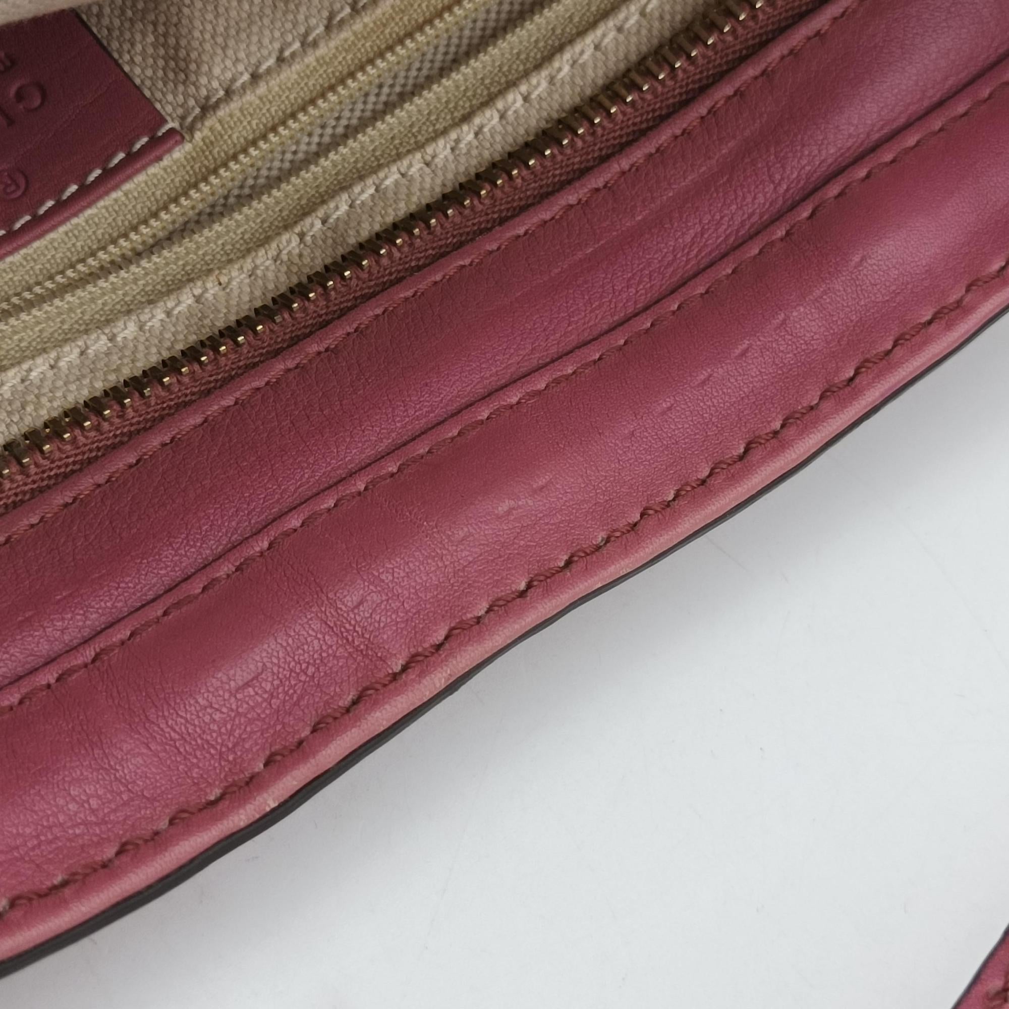 Pre-owned Gucci Sukey Pink Leather 296834 shoulderbag | stylenewstar