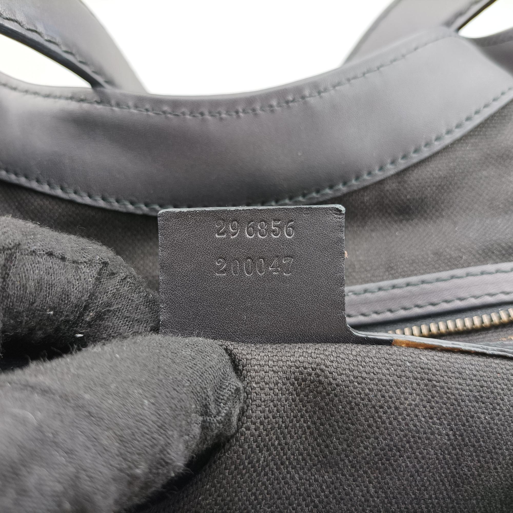 Pre-owned Gucci Brocade Soft Stirrup Tote Black velour 296856 shoulderbag | stylenewstar