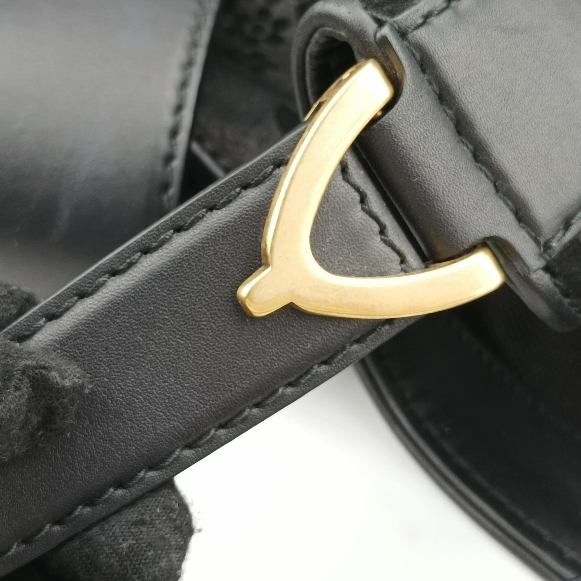 Pre-owned Gucci Brocade Soft Stirrup Tote Black velour 296856 shoulderbag | stylenewstar