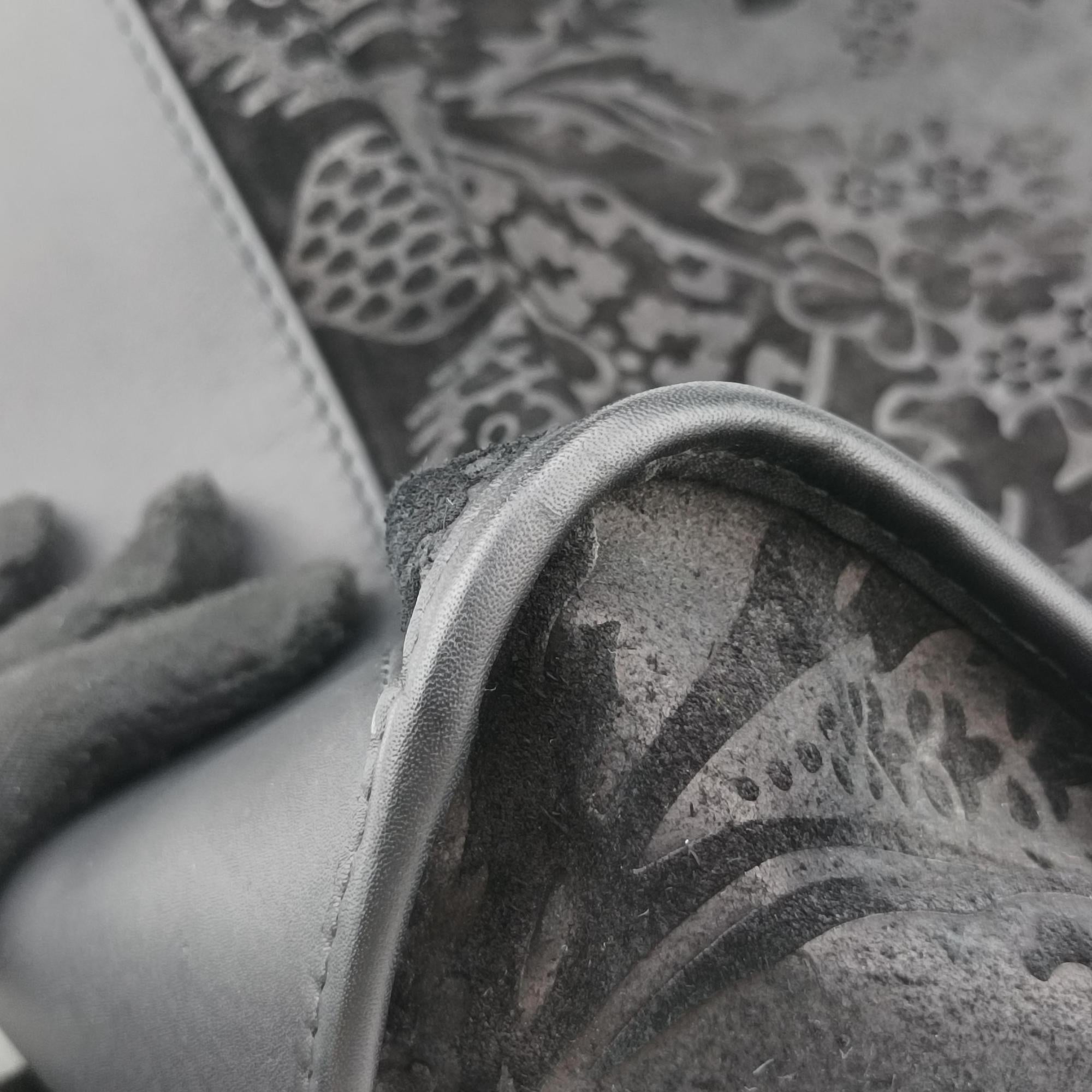 Pre-owned Gucci Brocade Soft Stirrup Tote Black velour 296856 shoulderbag | stylenewstar