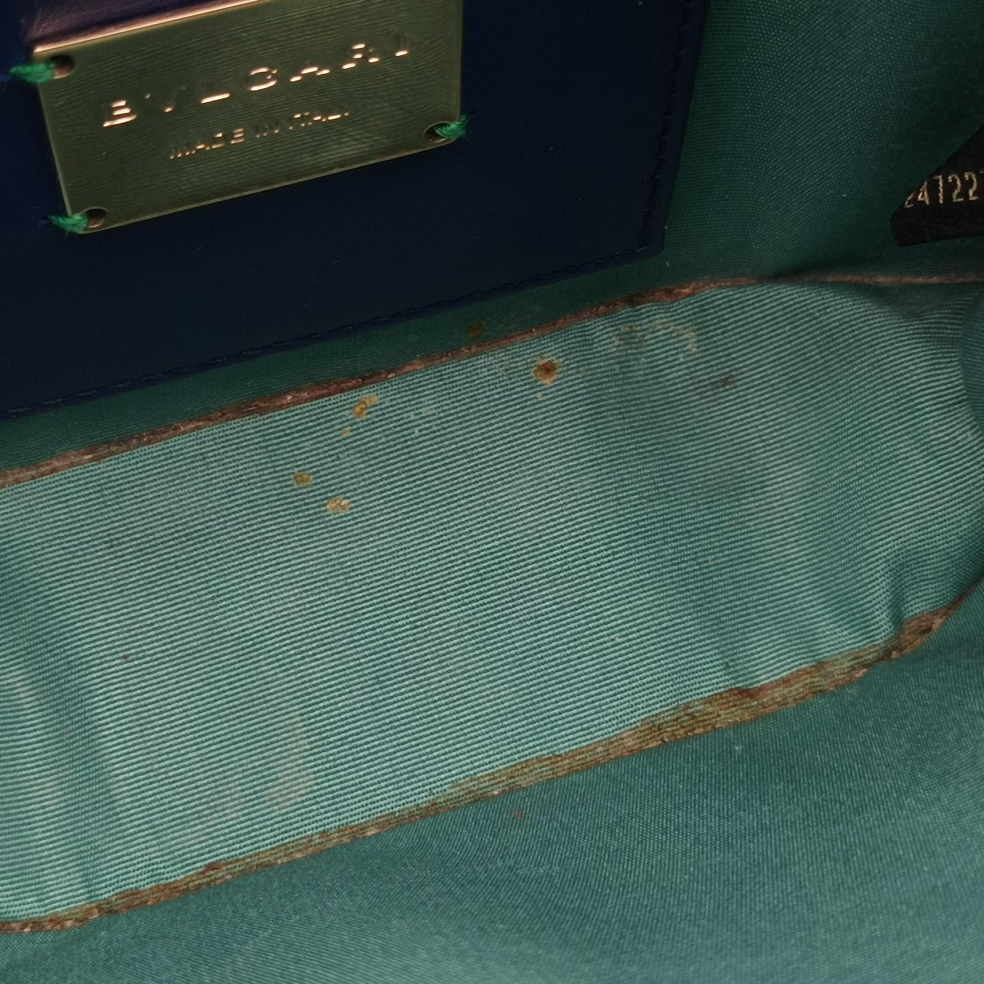 Pre-owned Bvlgari Serpenti Blue Galuchat Skin×Leather  shoulderbag | stylenewstar
