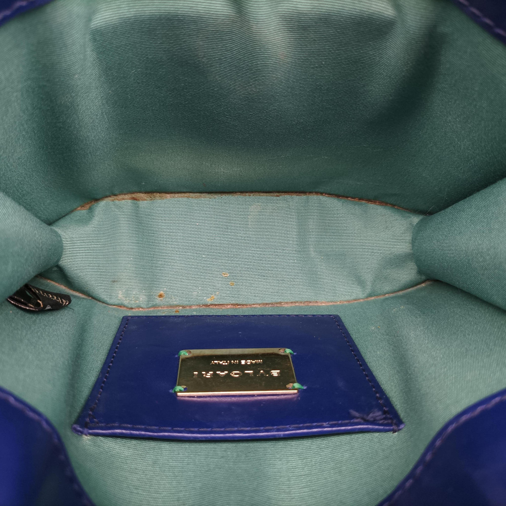 Pre-owned Bvlgari Serpenti Blue Galuchat Skin×Leather  shoulderbag | stylenewstar