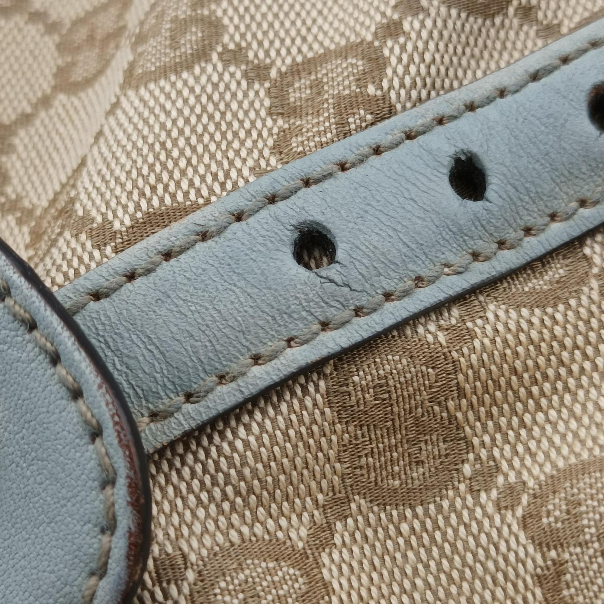 Pre-owned Gucci Pelham Hobo Beige×blue canvas×leather 137621 shoulderbag | stylenewstar