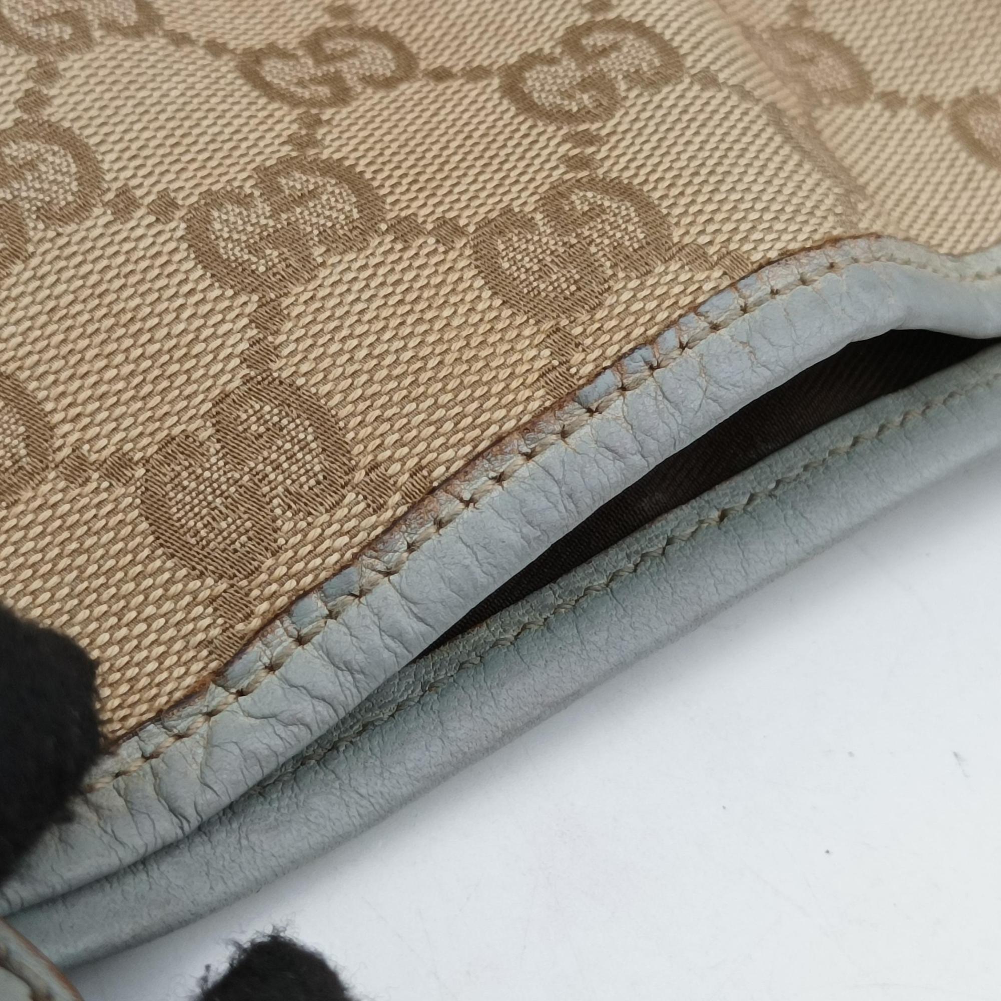 Pre-owned Gucci Pelham Hobo Beige×blue canvas×leather 137621 shoulderbag | stylenewstar