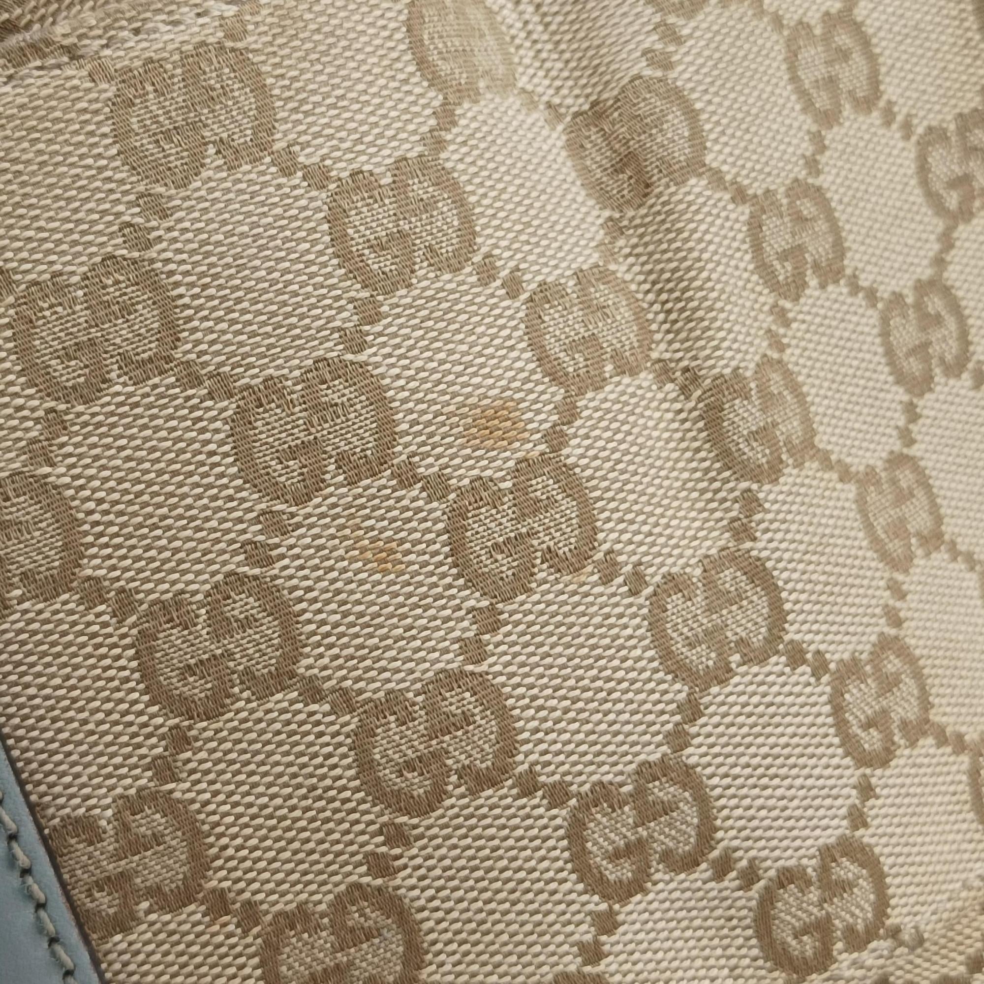 Pre-owned Gucci Pelham Hobo Beige×blue canvas×leather 137621 shoulderbag | stylenewstar