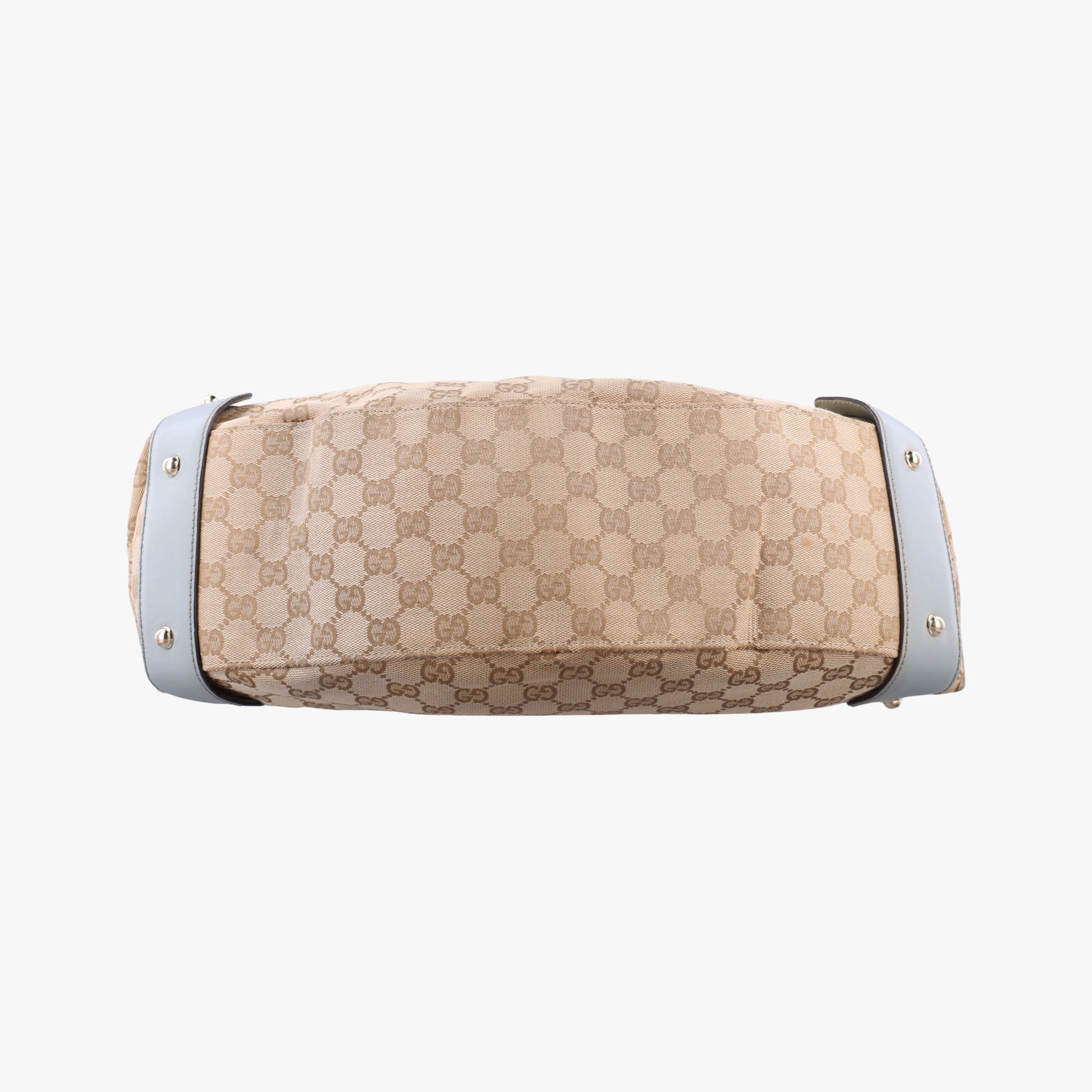 Pre-owned Gucci Pelham Hobo Beige×blue canvas×leather 137621 shoulderbag | stylenewstar