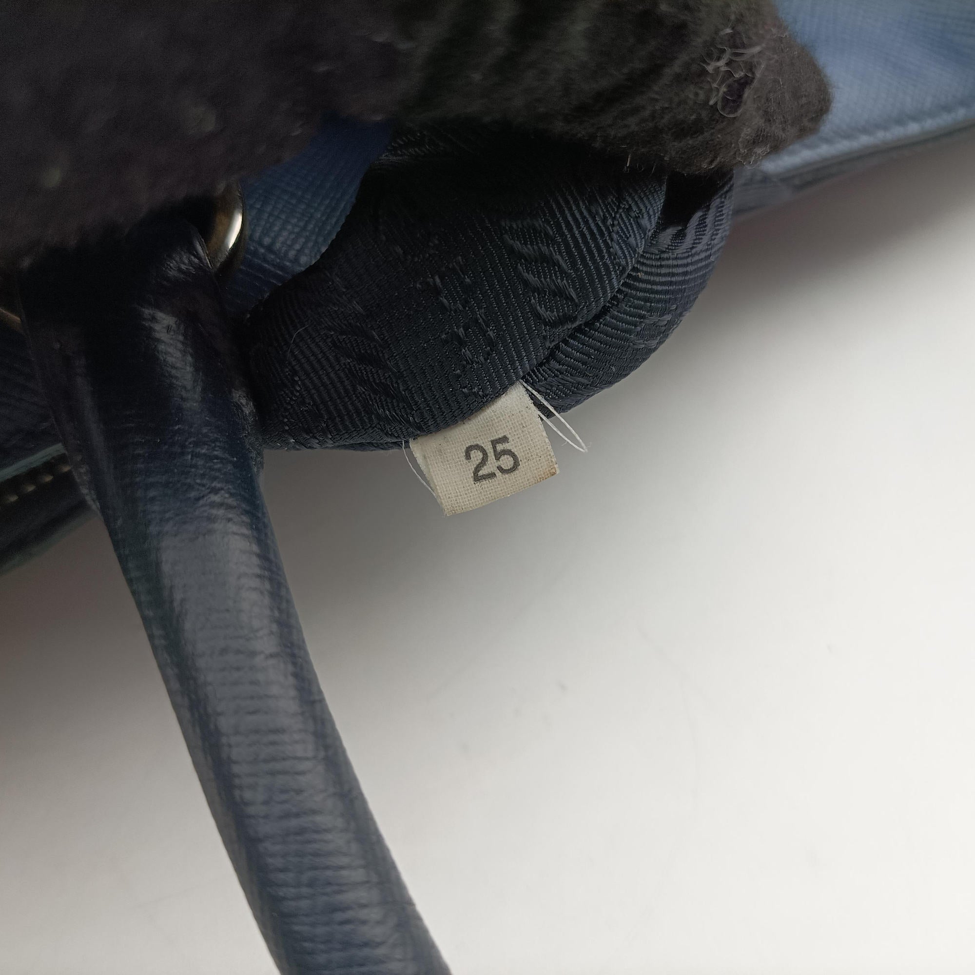 Pre-owned Prada Galleria Blue×Navy SAFFIANO Leather B2274C shoulderbag | stylenewstar