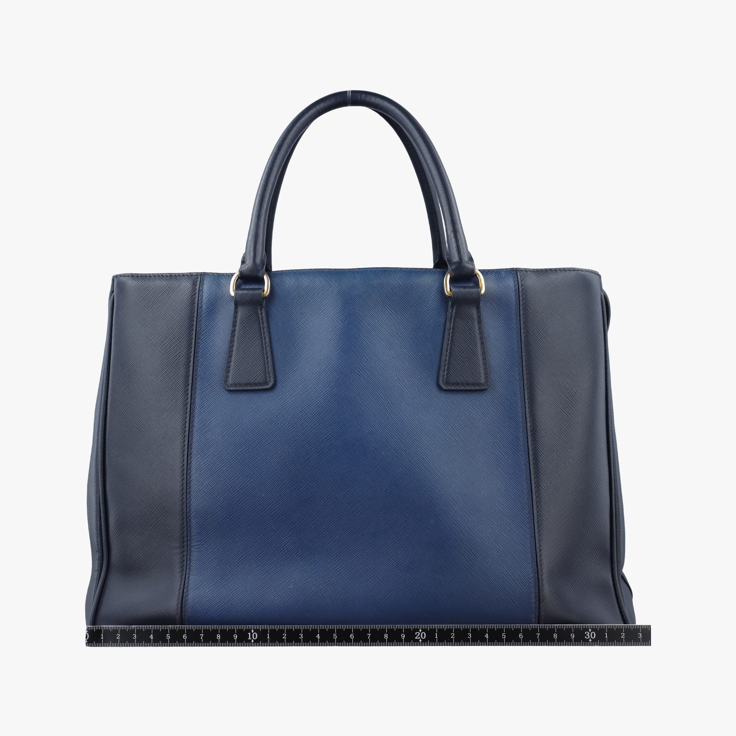 Pre-owned Prada Galleria Blue×Navy SAFFIANO Leather B2274C shoulderbag | stylenewstar