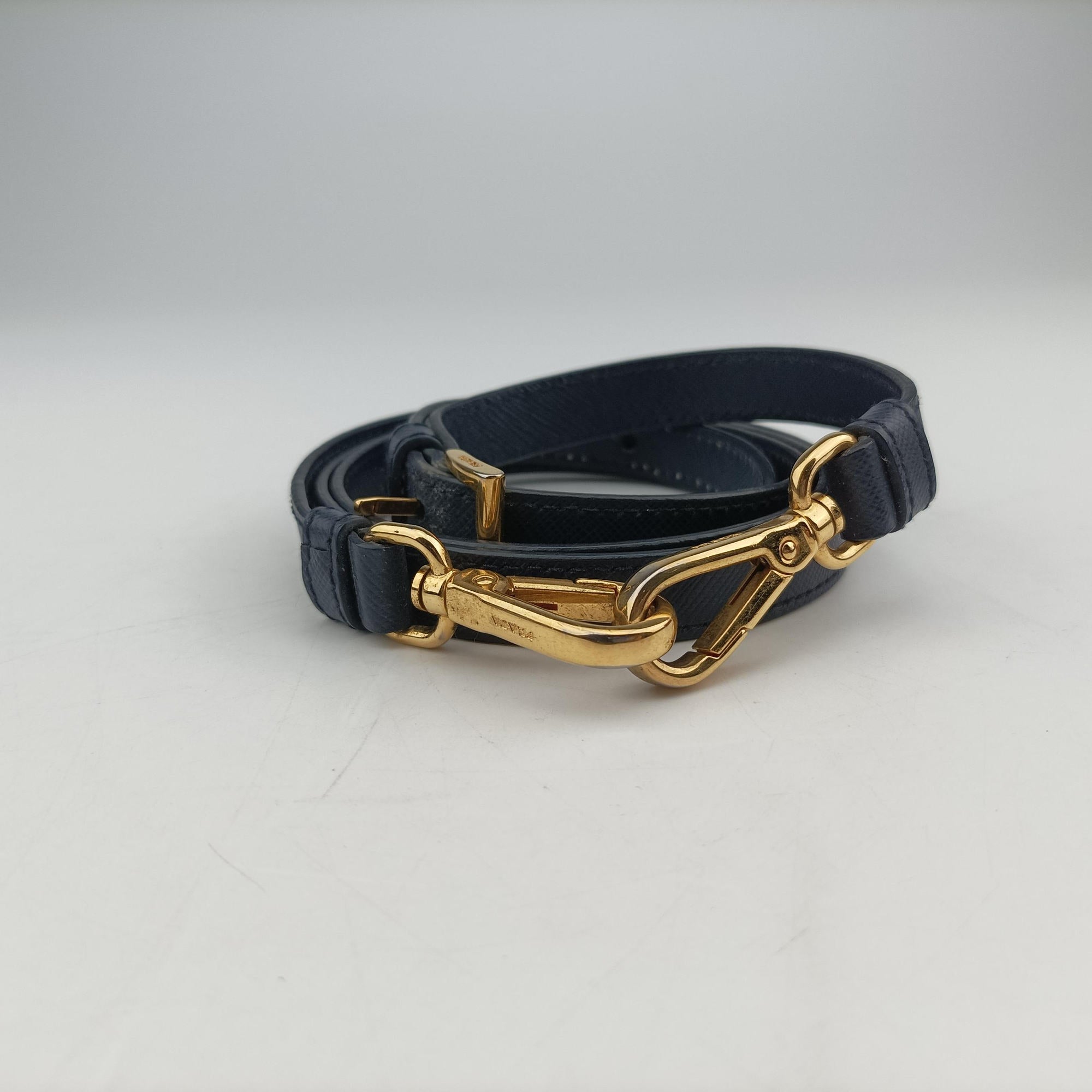 Pre-owned Prada Galleria Blue×Navy SAFFIANO Leather B2274C shoulderbag | stylenewstar