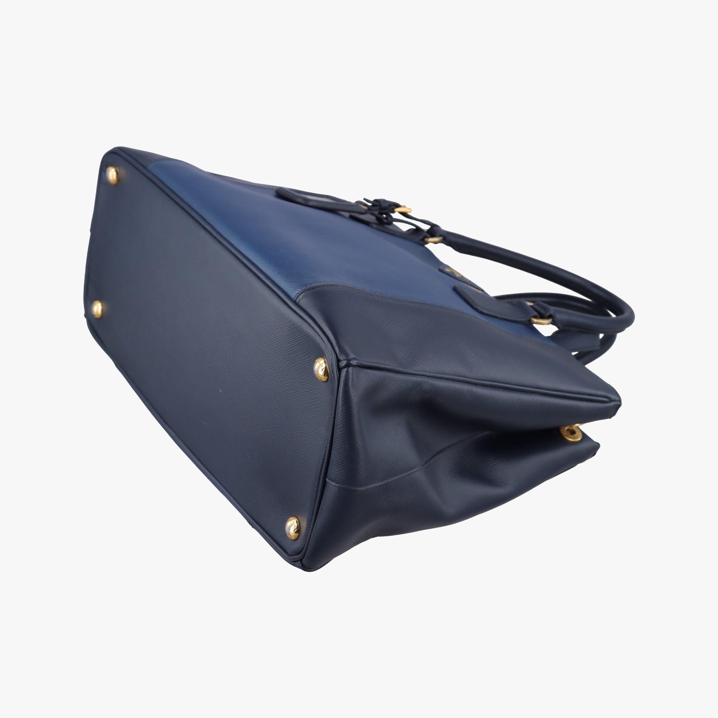 Pre-owned Prada Galleria Blue×Navy SAFFIANO Leather B2274C shoulderbag | stylenewstar