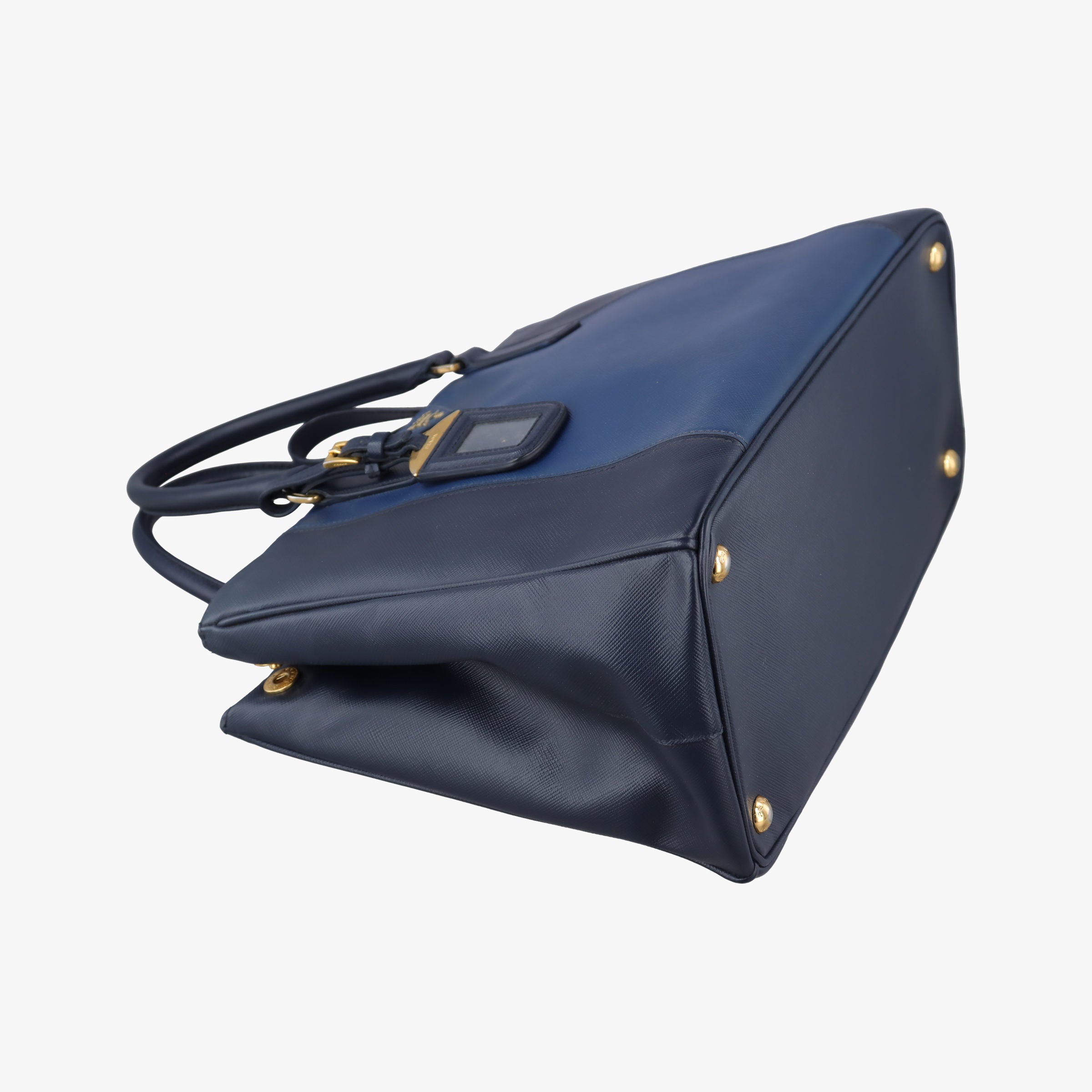 Pre-owned Prada Galleria Blue×Navy SAFFIANO Leather B2274C shoulderbag | stylenewstar