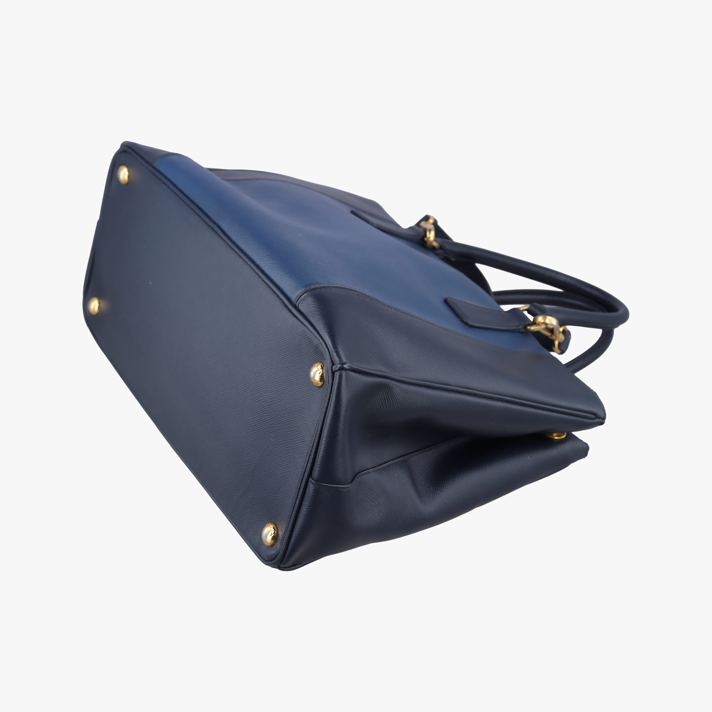 Pre-owned Prada Galleria Blue×Navy SAFFIANO Leather B2274C shoulderbag | stylenewstar
