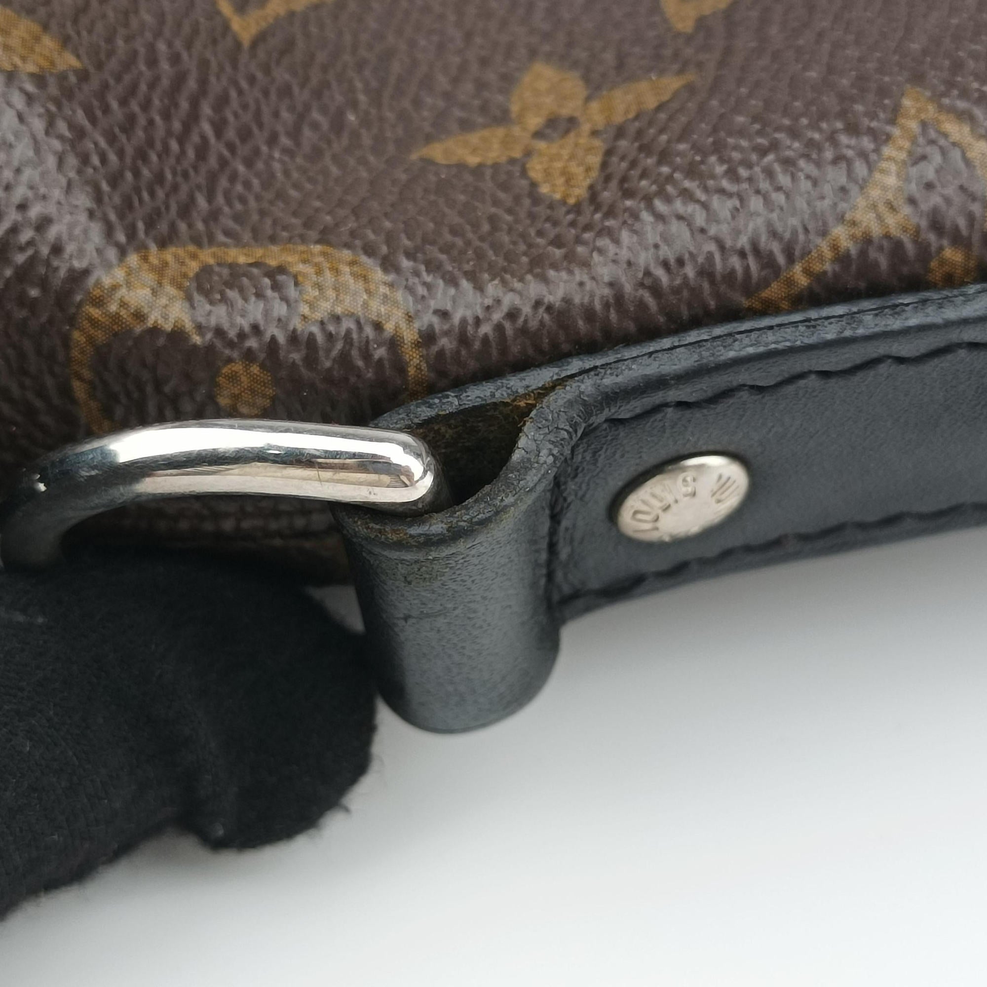 Pre-owned Louis Vuitton KITAN Brown×black Monogram Macassar M40388 shoulderbag | stylenewstar