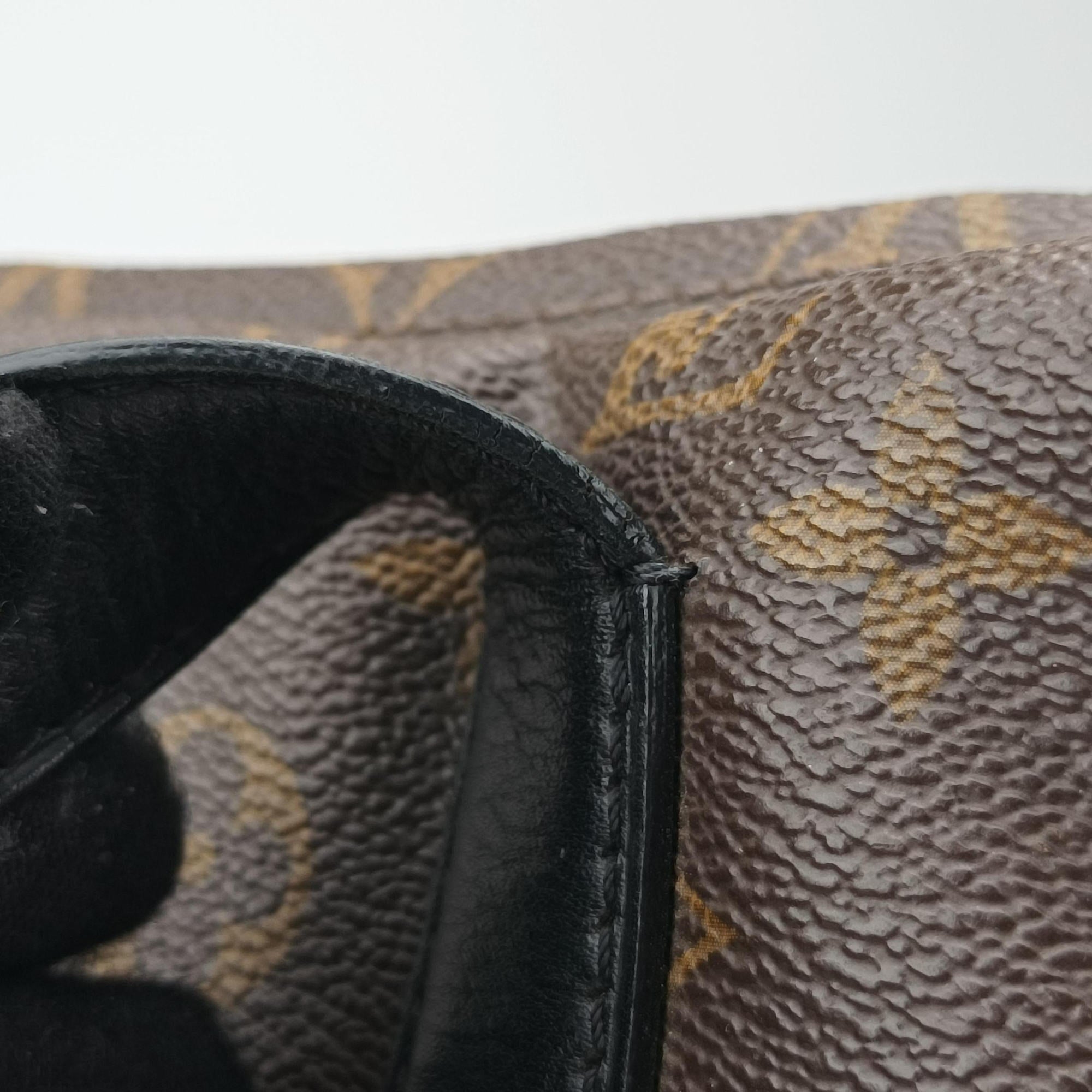 Pre-owned Louis Vuitton KITAN Brown×black Monogram Macassar M40388 shoulderbag | stylenewstar