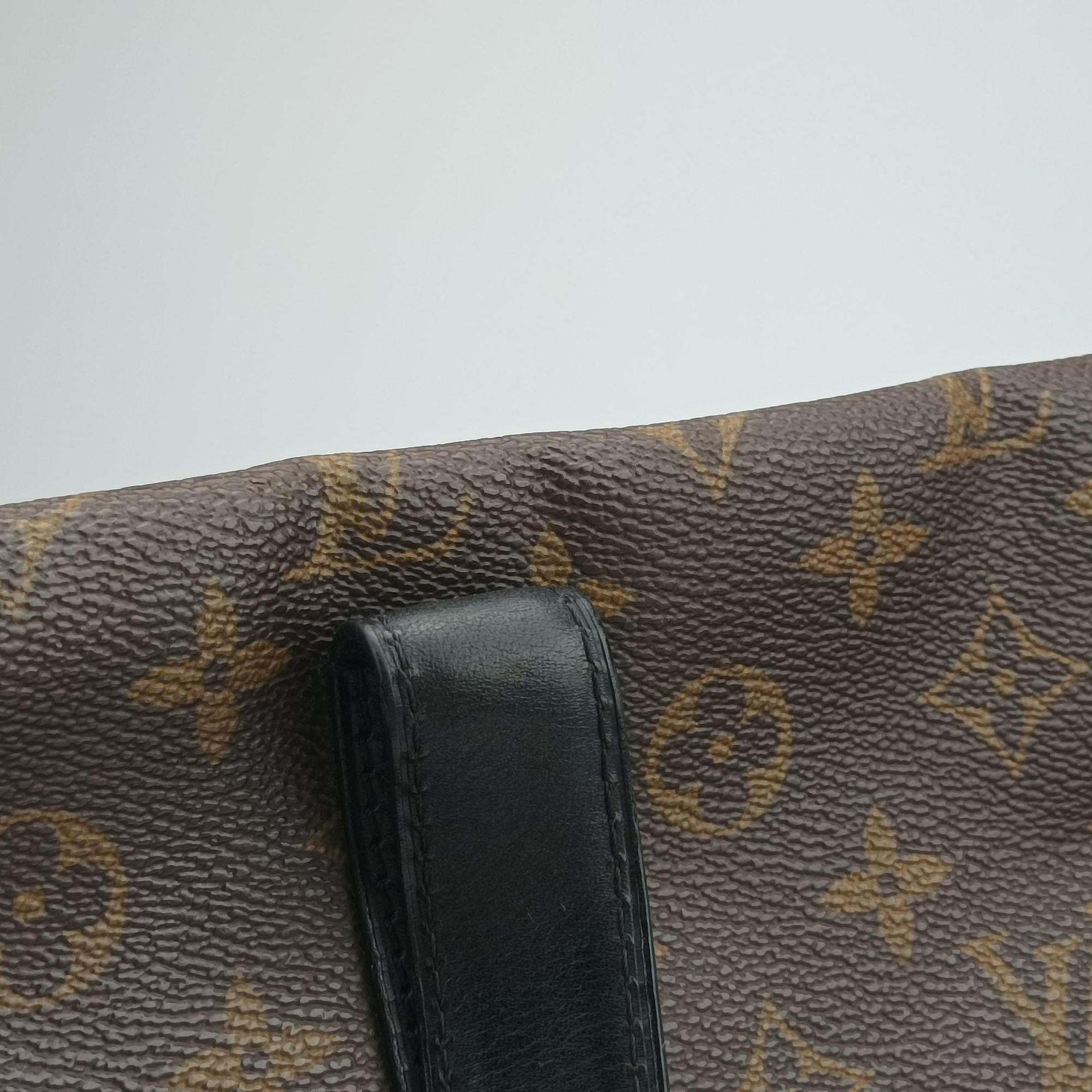 Pre-owned Louis Vuitton KITAN Brown×black Monogram Macassar M40388 shoulderbag | stylenewstar