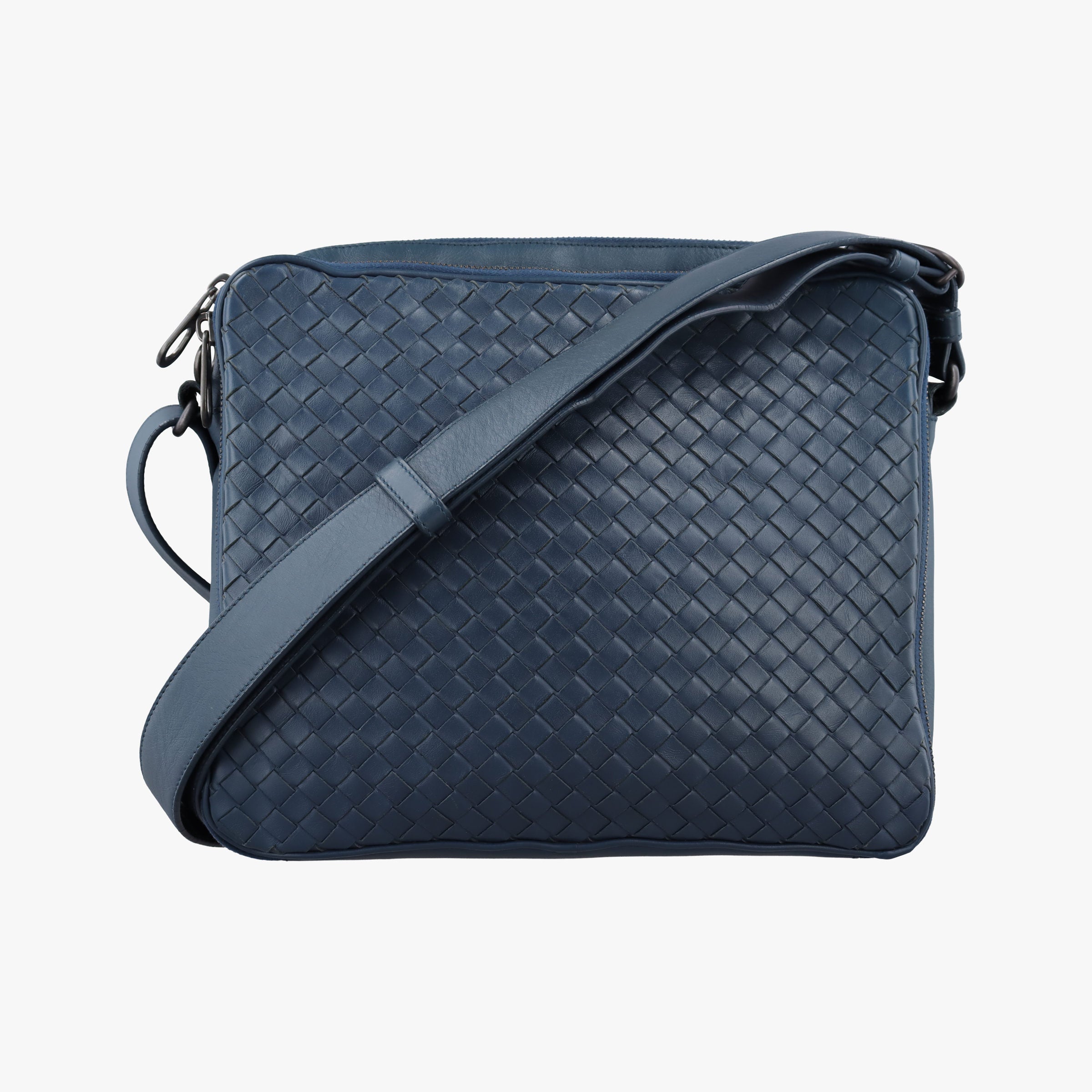 Pre-owned Bottega Veneta Intrecciato Navy lambskin  shoulderbag | stylenewstar