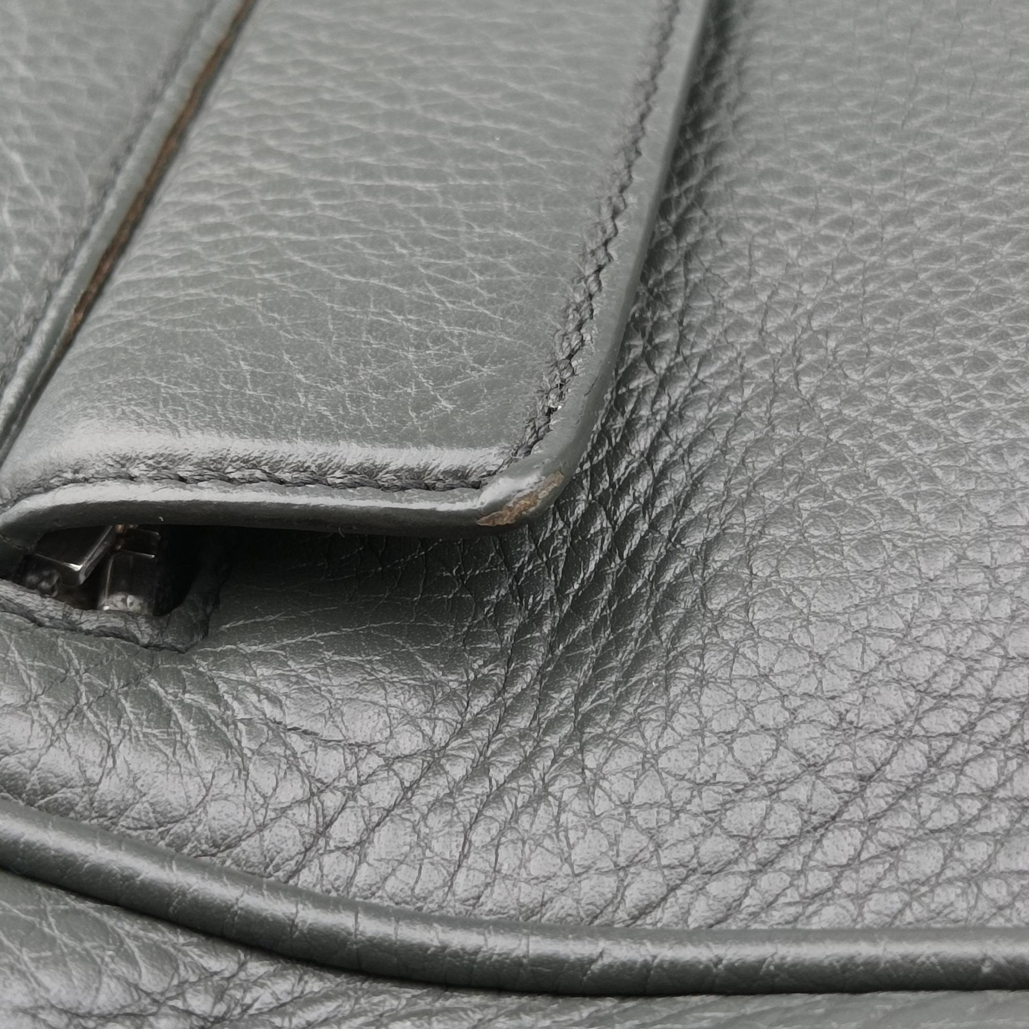Pre-owned Gucci Interlocking G Logo Soho Messenger Grey Leather 337084 shoulderbag | stylenewstar