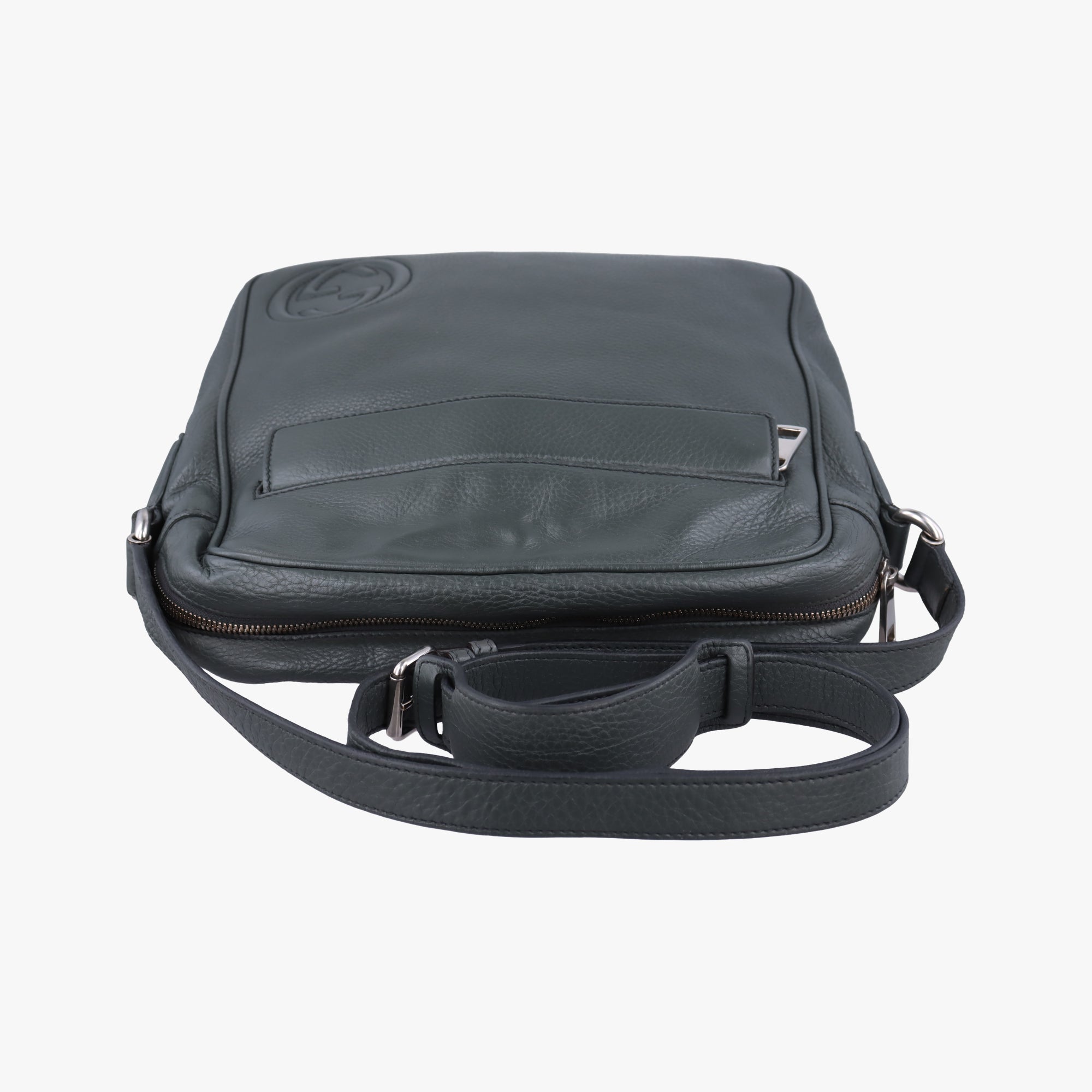 Pre-owned Gucci Interlocking G Logo Soho Messenger Grey Leather 337084 shoulderbag | stylenewstar