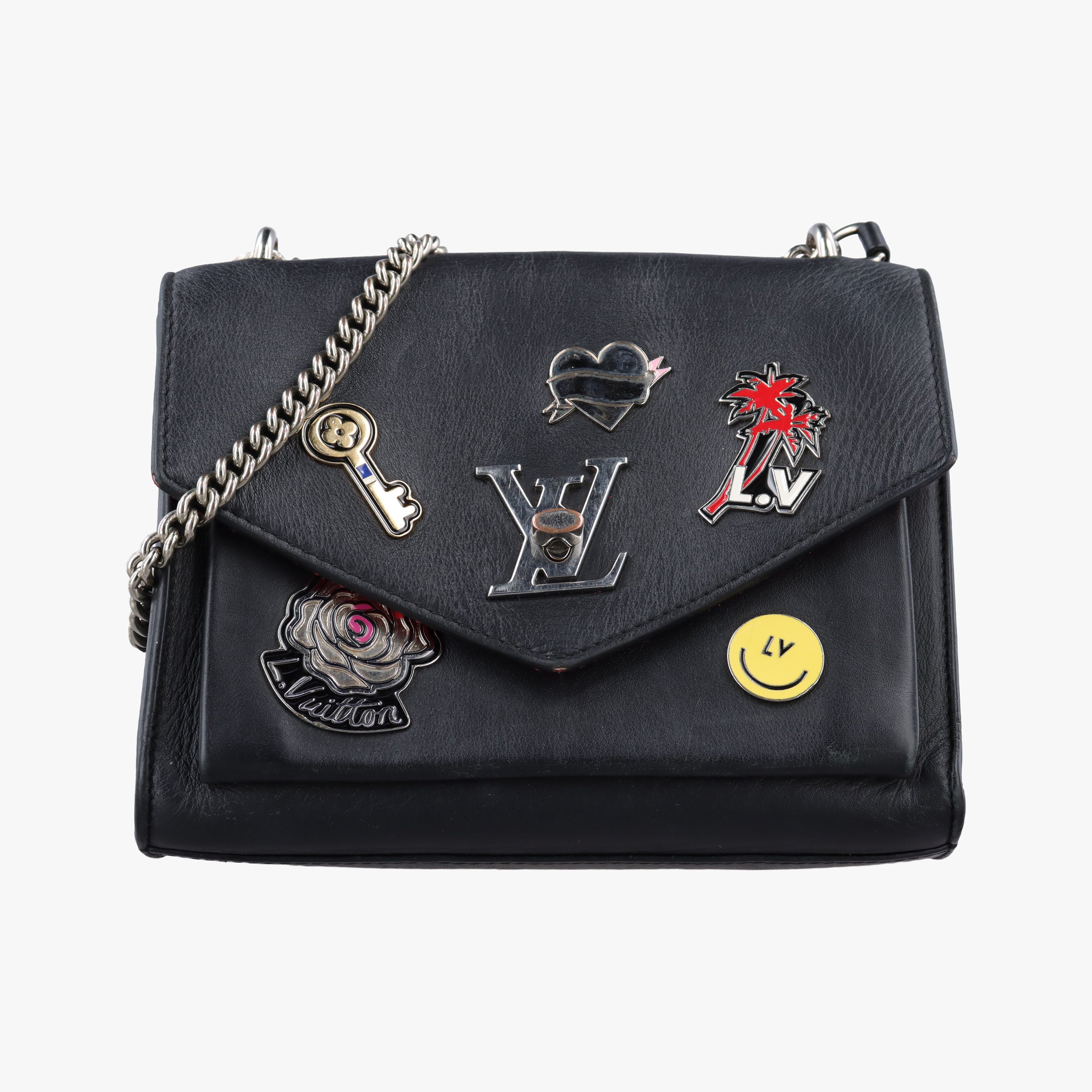 Pre-owned Louis Vuitton Mylockme Pin BB Black×multicolor leather  shoulderbag | stylenewstar