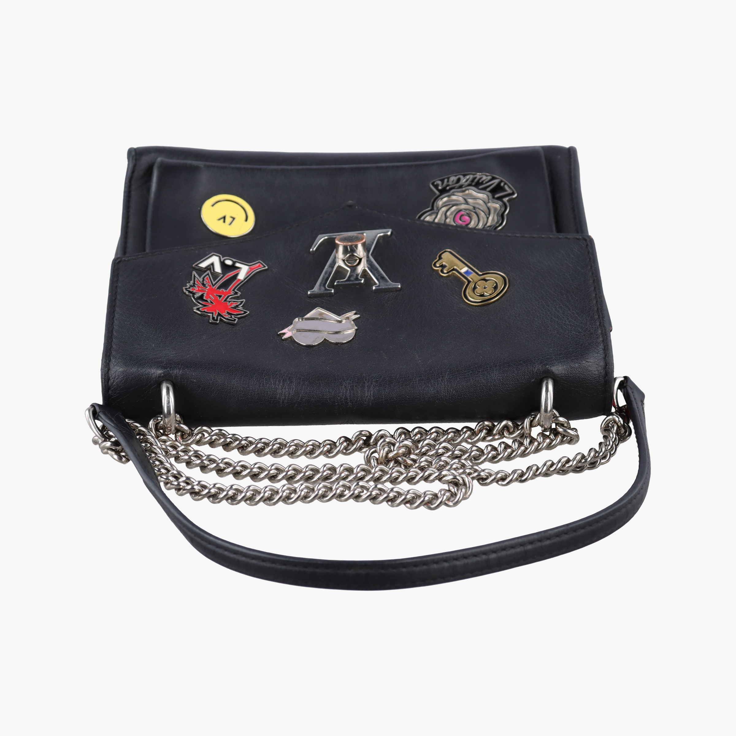 Pre-owned Louis Vuitton Mylockme Pin BB Black×multicolor leather  shoulderbag | stylenewstar