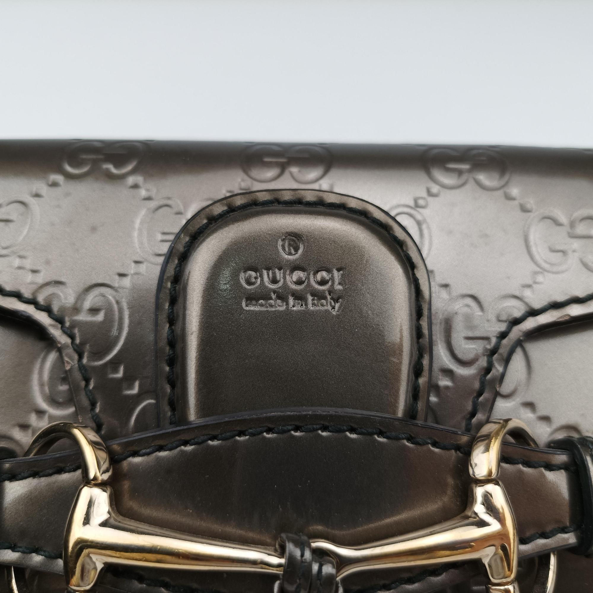 Pre-owned Gucci Emily Golden Leather 369622 shoulderbag | stylenewstar