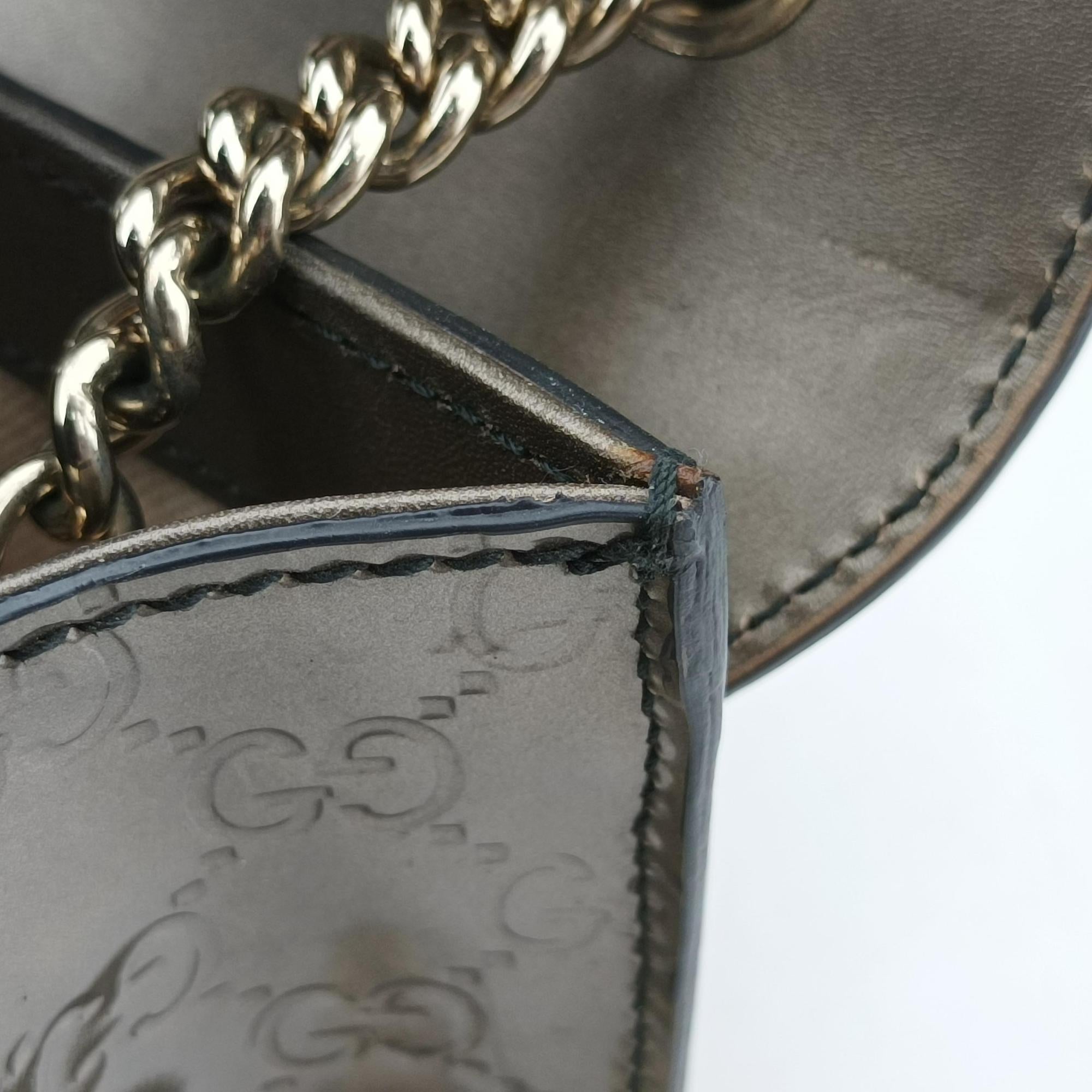 Pre-owned Gucci Emily Golden Leather 369622 shoulderbag | stylenewstar
