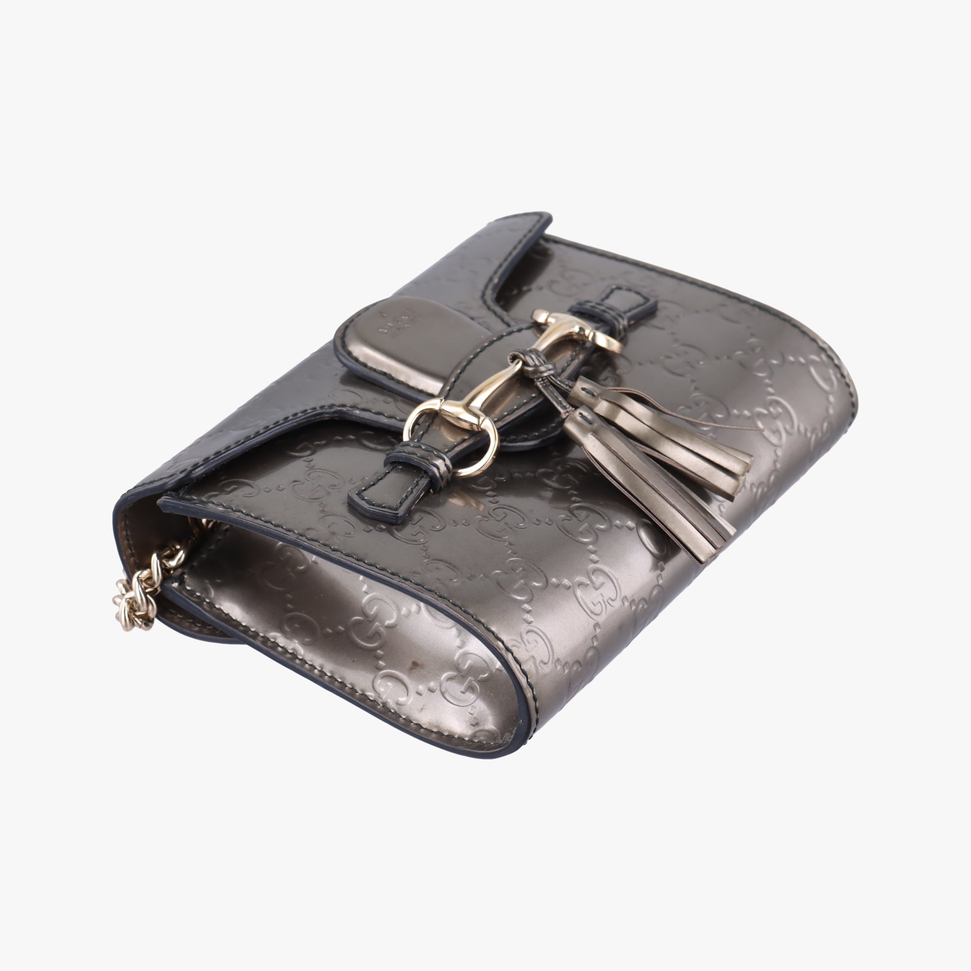 Pre-owned Gucci Emily Golden Leather 369622 shoulderbag | stylenewstar