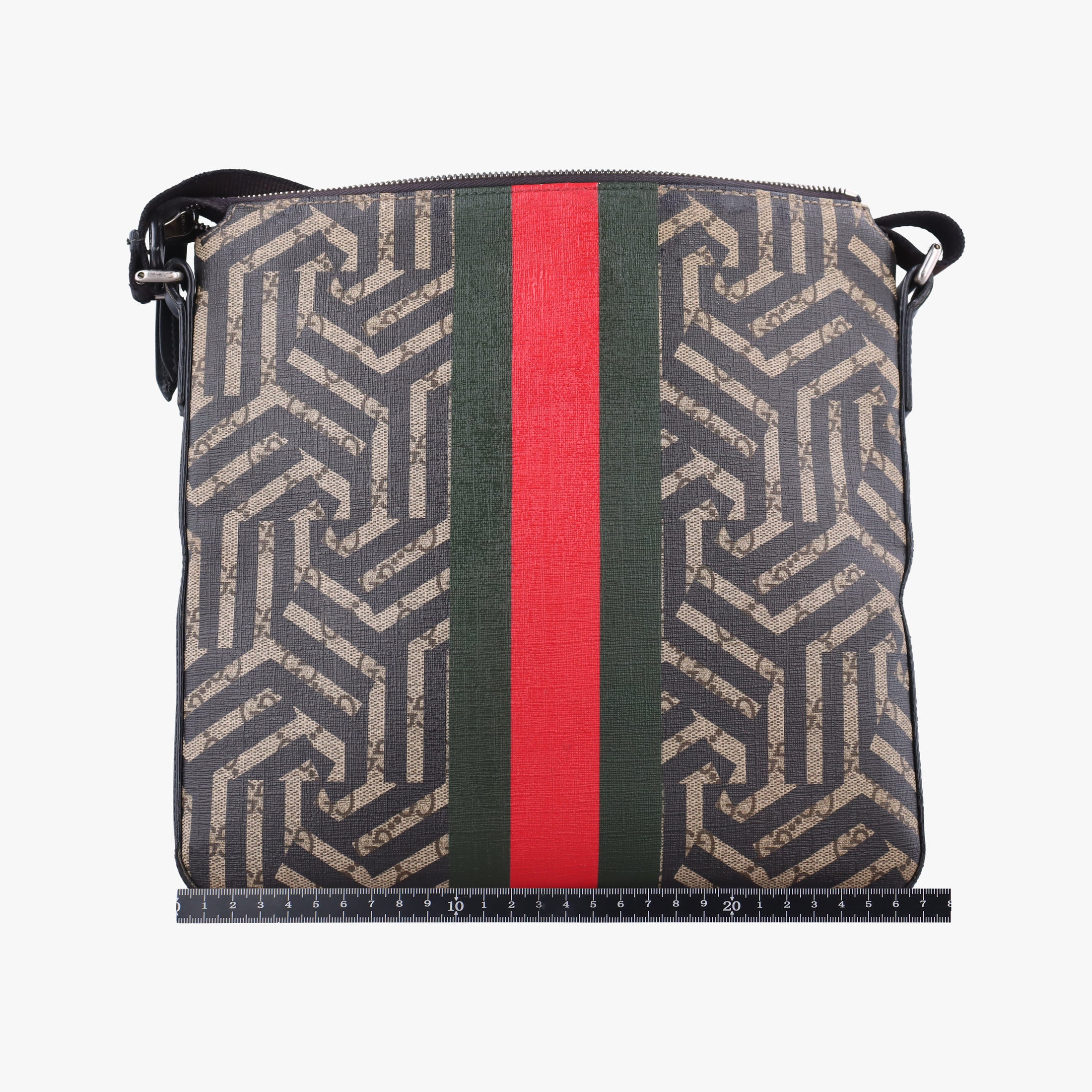 Pre-owned Gucci GG Caleido bee Web Beige x Black PVC coated canvas×Leather 471466 shoulderbag | stylenewstar
