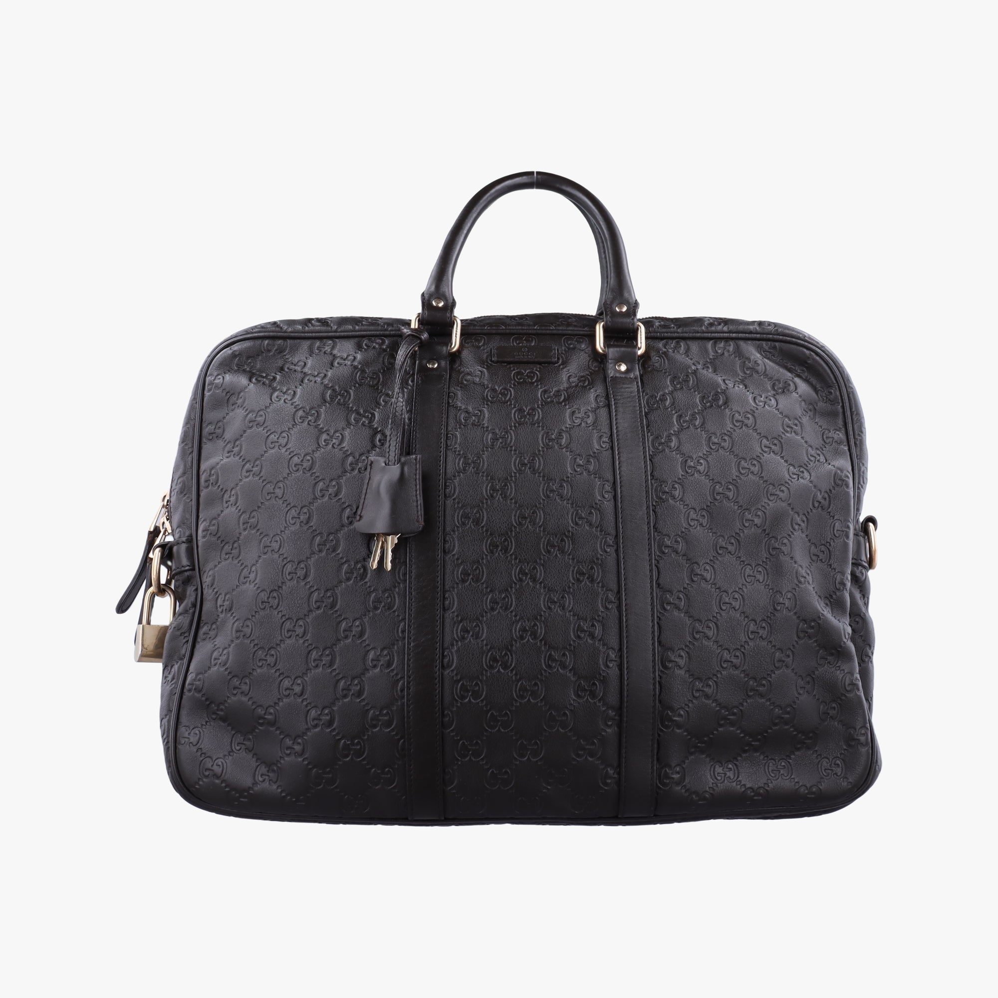 Vintage Gucci Guccissima  briefcase Black Leather 208463 handbag | stylenewstar