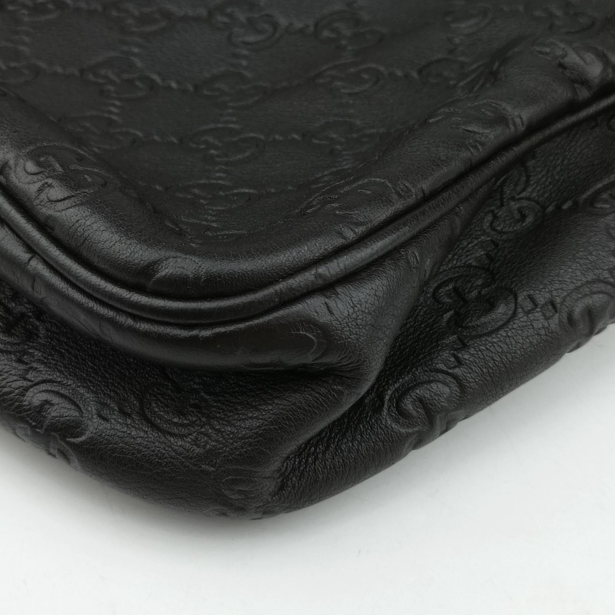 Vintage Gucci Guccissima  briefcase Black Leather 208463 handbag | stylenewstar