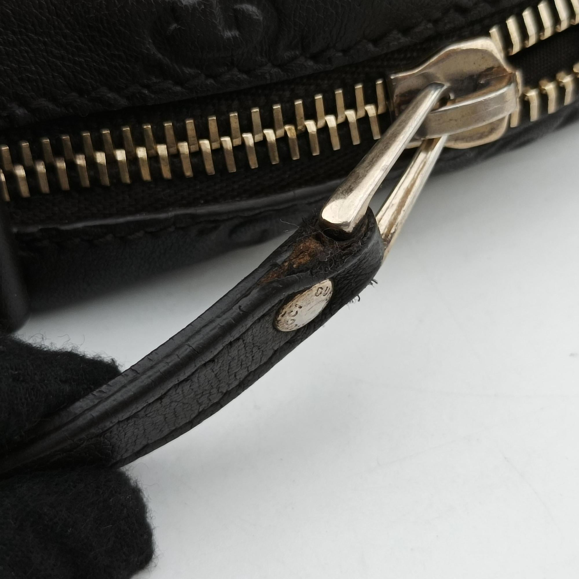 Vintage Gucci Guccissima  briefcase Black Leather 208463 handbag | stylenewstar