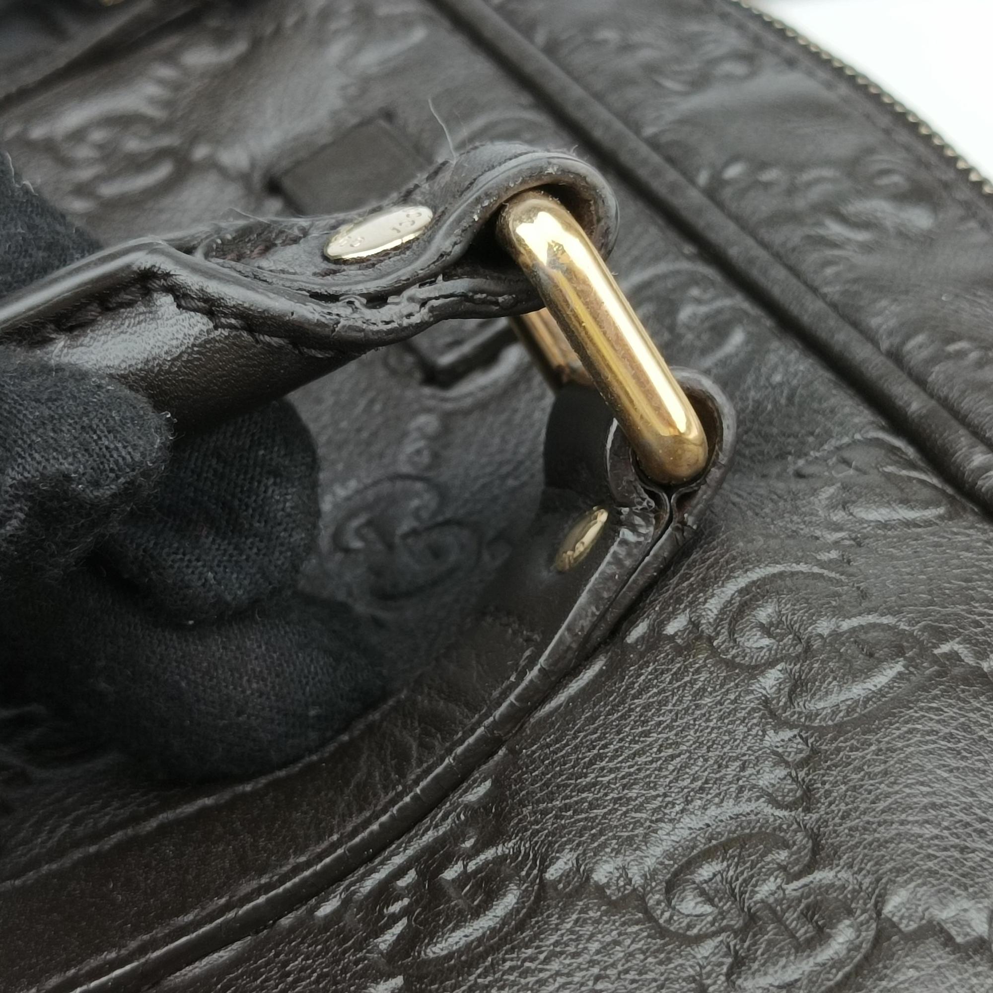 Vintage Gucci Guccissima  briefcase Black Leather 208463 handbag | stylenewstar