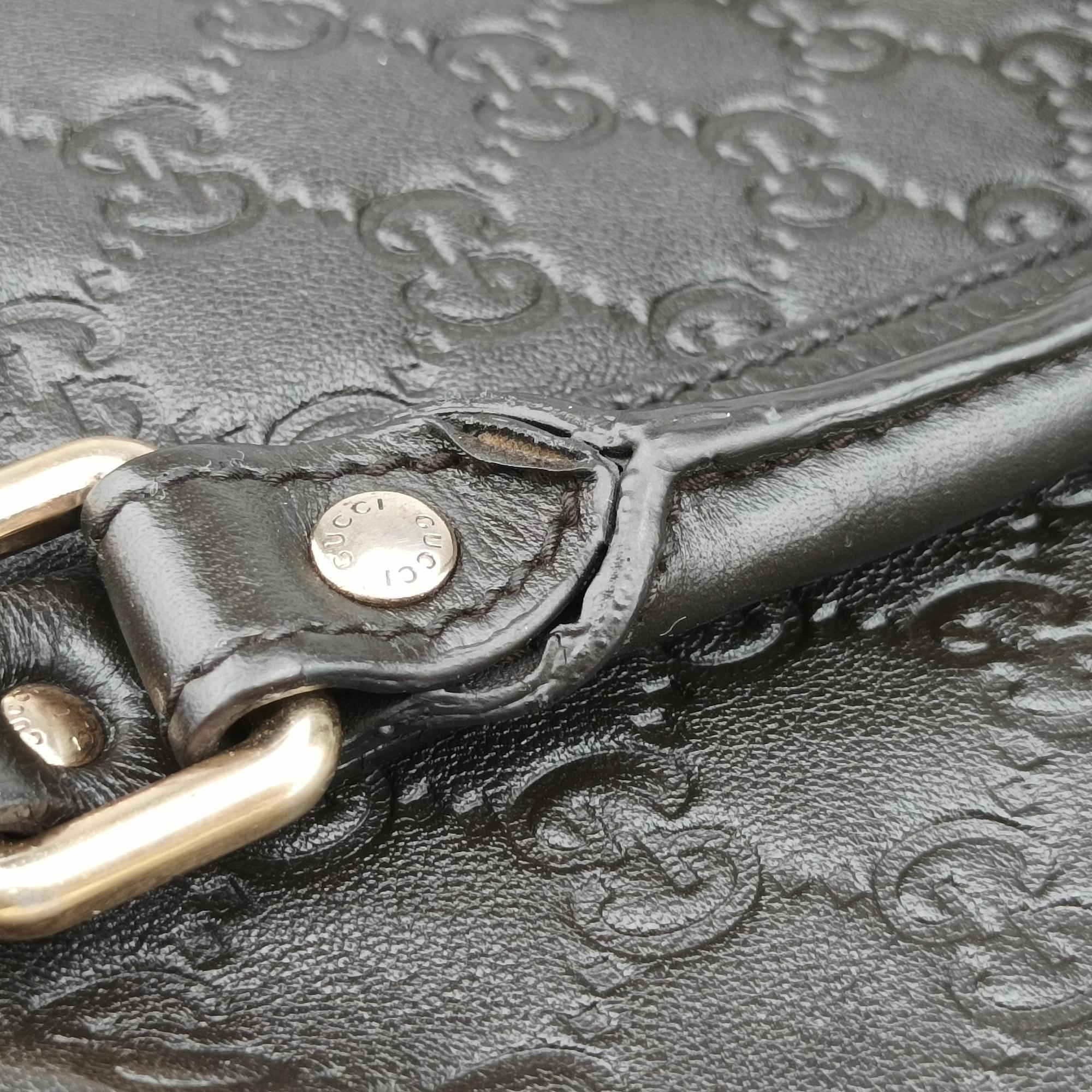 Vintage Gucci Guccissima  briefcase Black Leather 208463 handbag | stylenewstar
