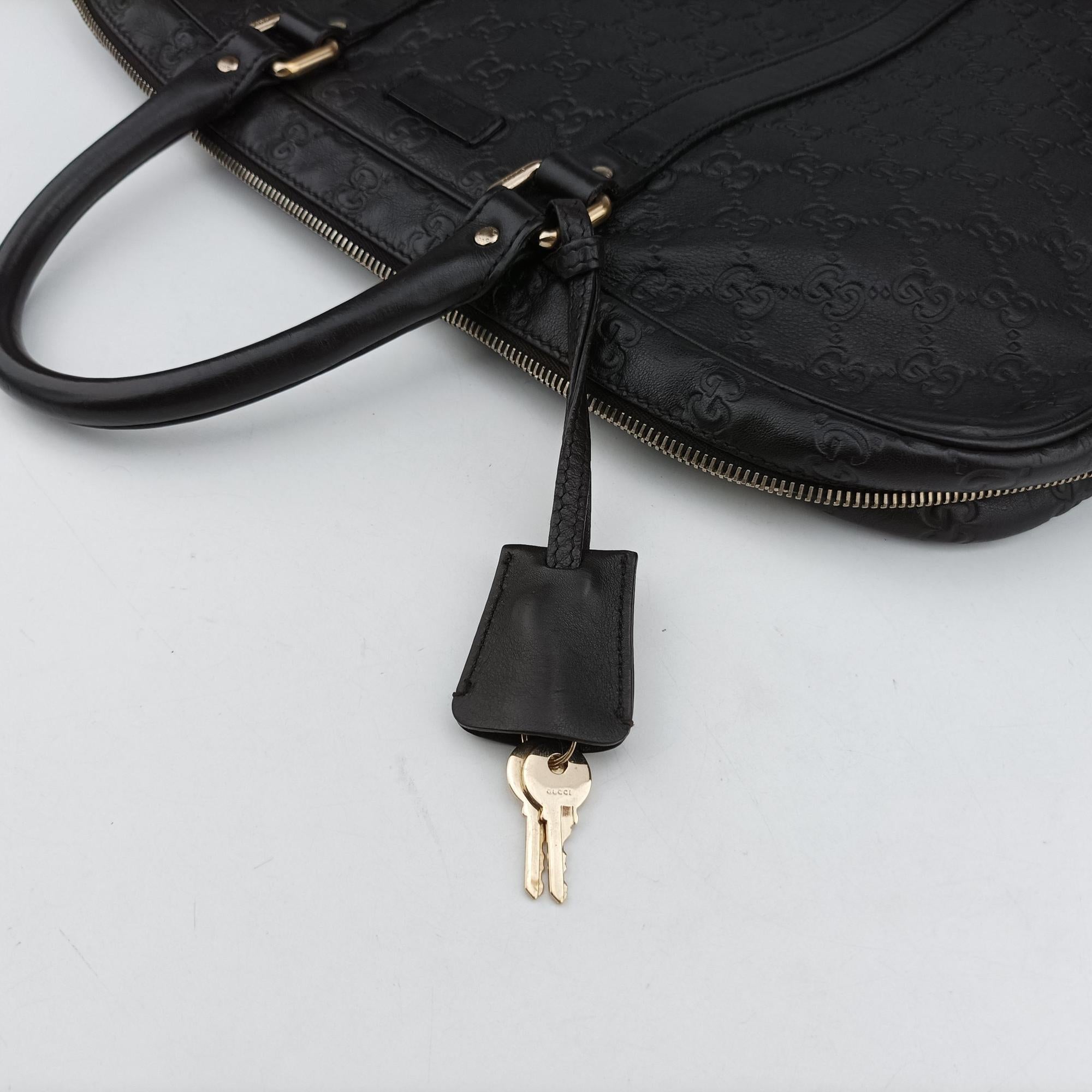 Vintage Gucci Guccissima  briefcase Black Leather 208463 handbag | stylenewstar