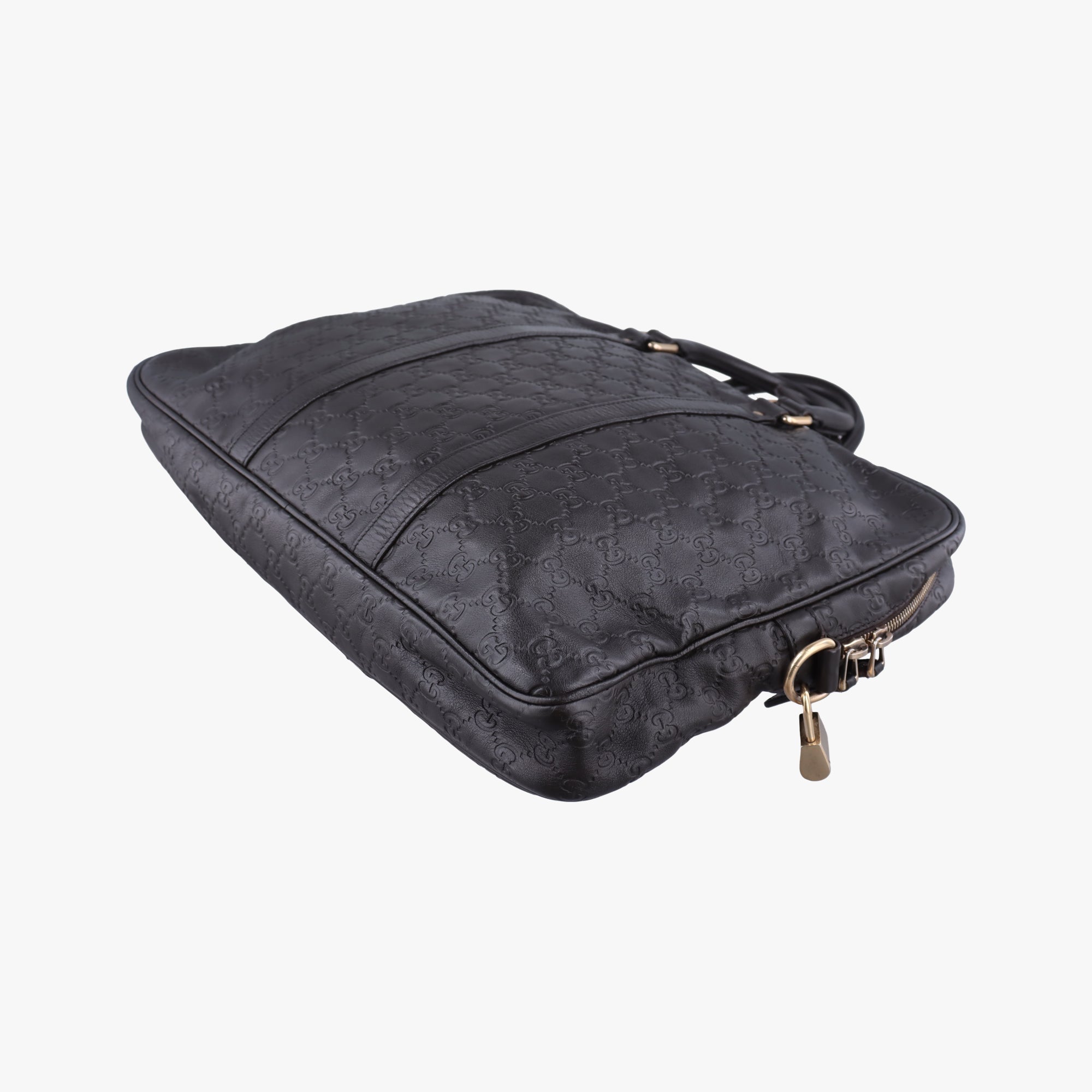 Vintage Gucci Guccissima  briefcase Black Leather 208463 handbag | stylenewstar