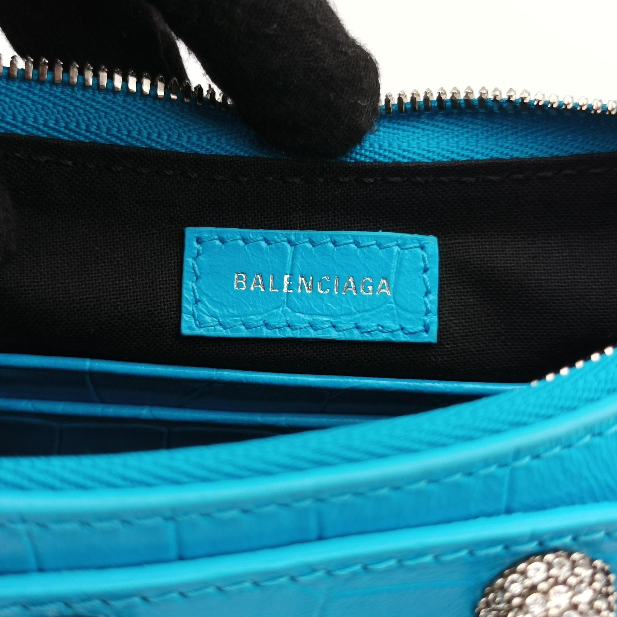 Pre-owned Balenciaga Le Cagole Blue Leather  shoulderbag | stylenewstar