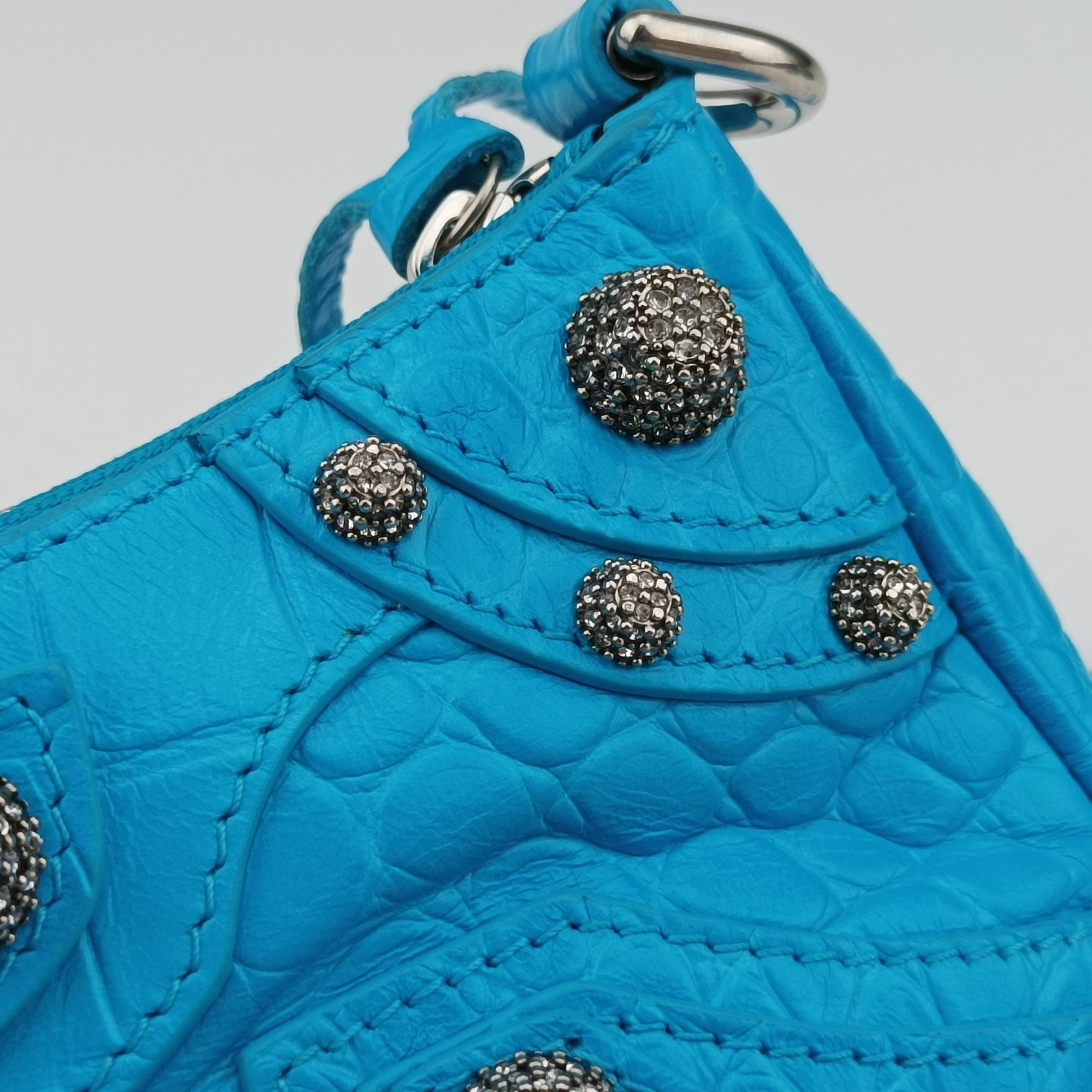Pre-owned Balenciaga Le Cagole Blue Leather  shoulderbag | stylenewstar