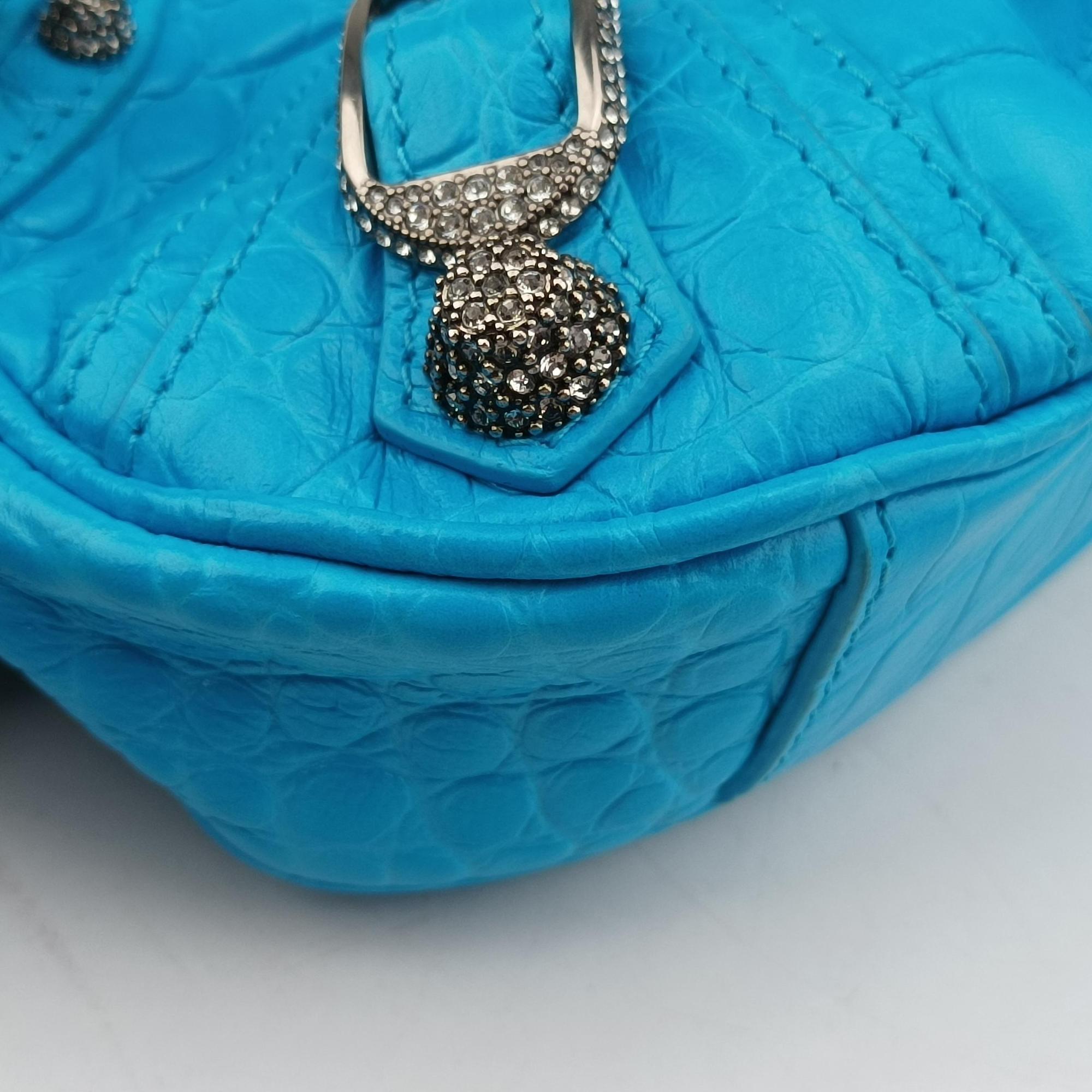 Pre-owned Balenciaga Le Cagole Blue Leather  shoulderbag | stylenewstar
