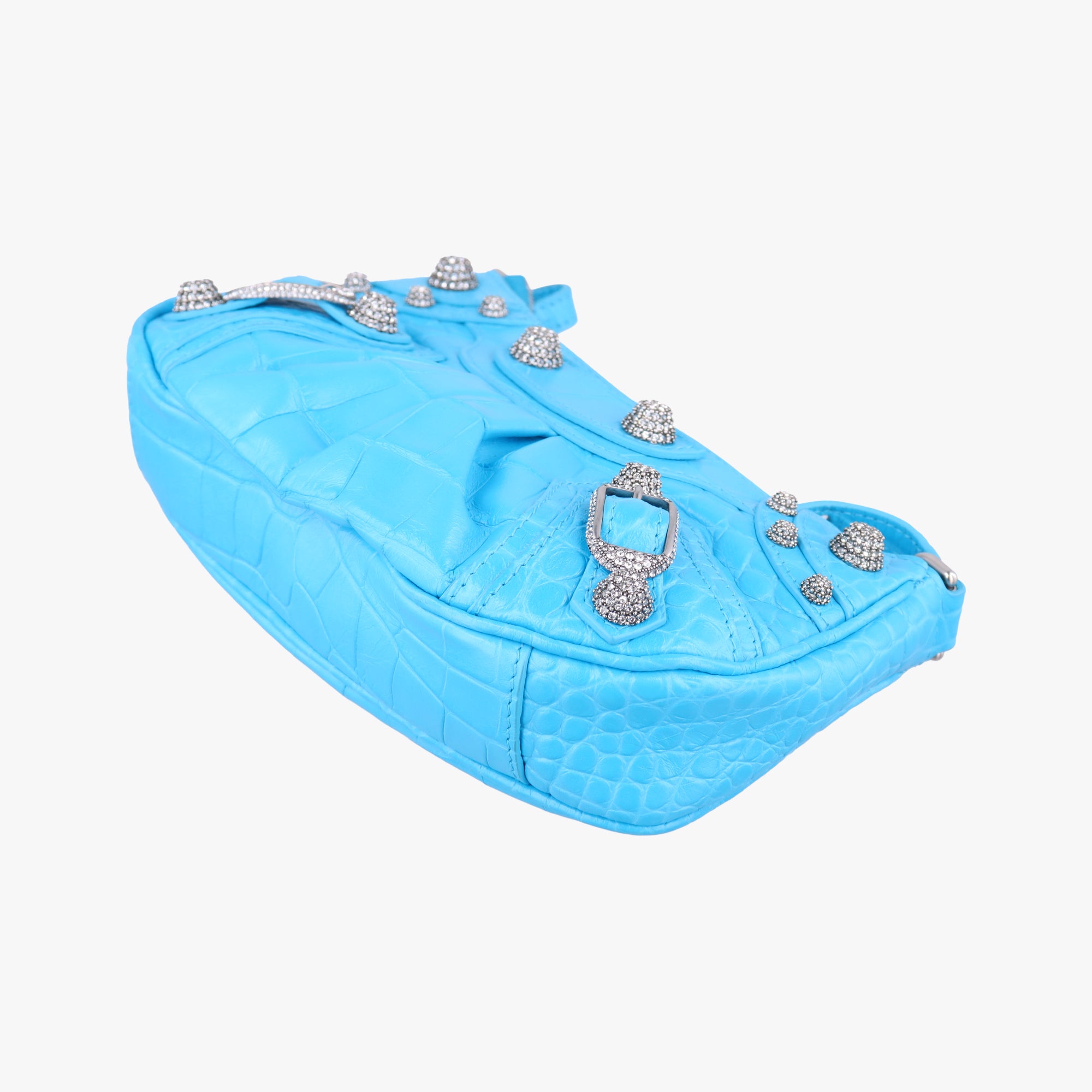Pre-owned Balenciaga Le Cagole Blue Leather  shoulderbag | stylenewstar