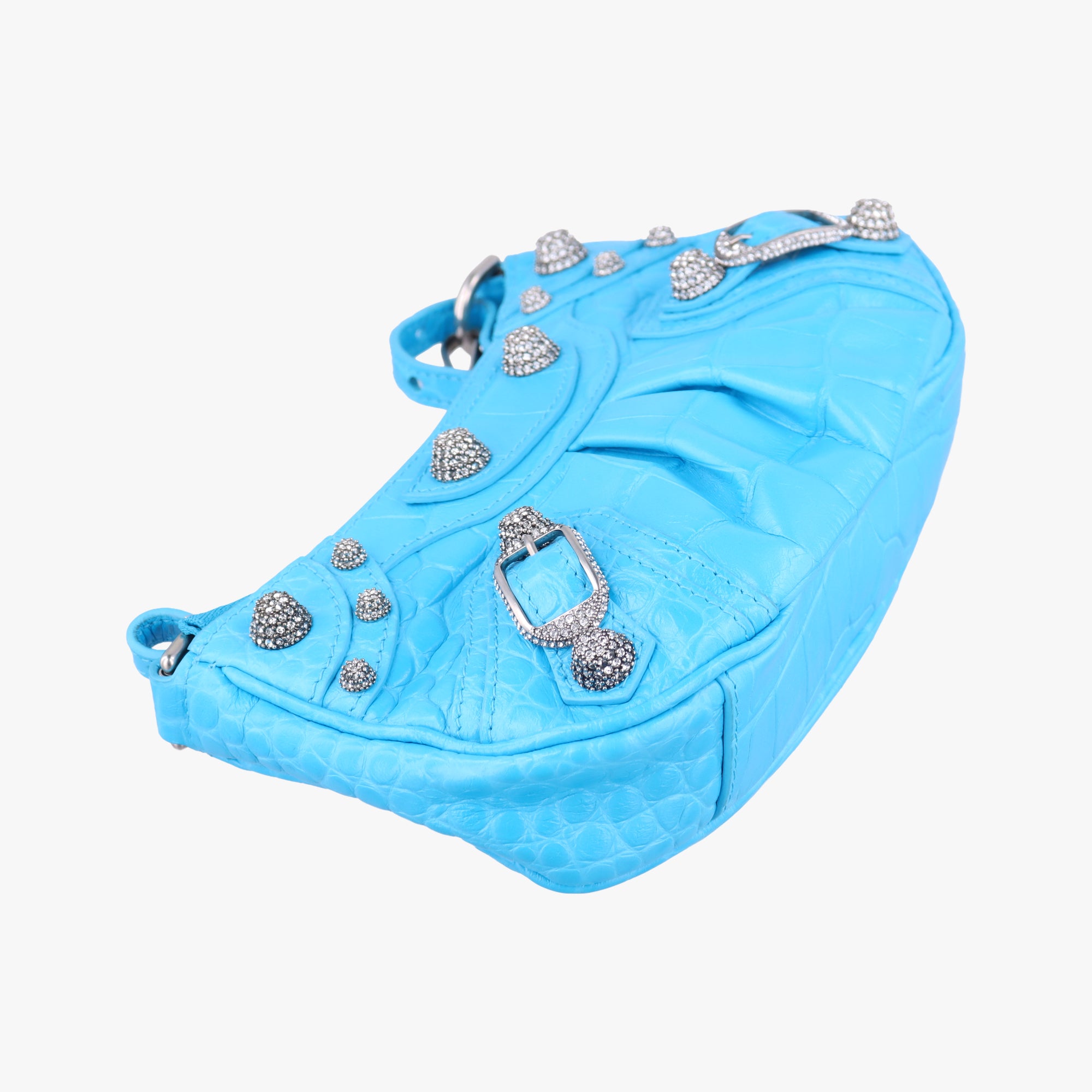 Pre-owned Balenciaga Le Cagole Blue Leather  shoulderbag | stylenewstar