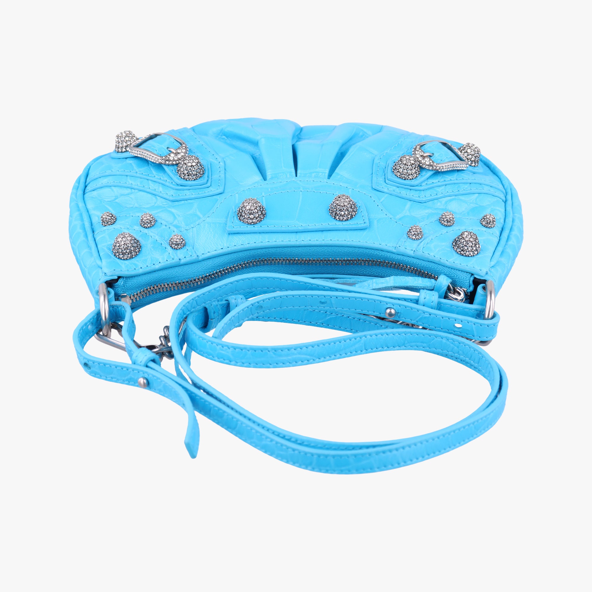 Pre-owned Balenciaga Le Cagole Blue Leather  shoulderbag | stylenewstar