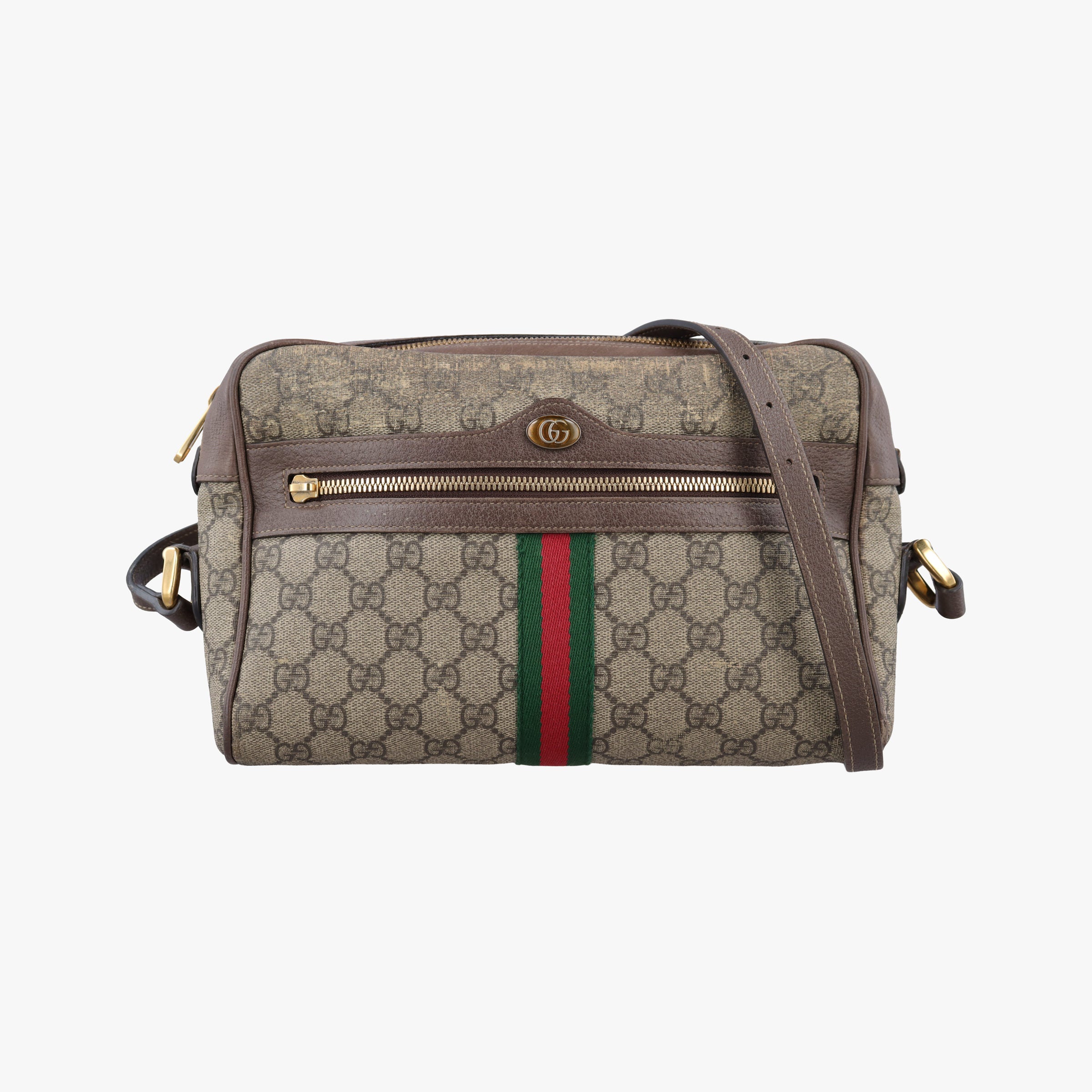 Vintage Gucci Ophidia Brown×red×green PVC coated canvas×Leather 517080 shoulderbag | stylenewstar